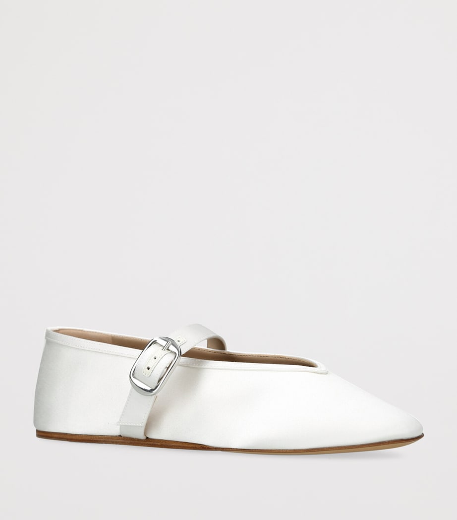 Satin Stella Flats WHITE Image 3