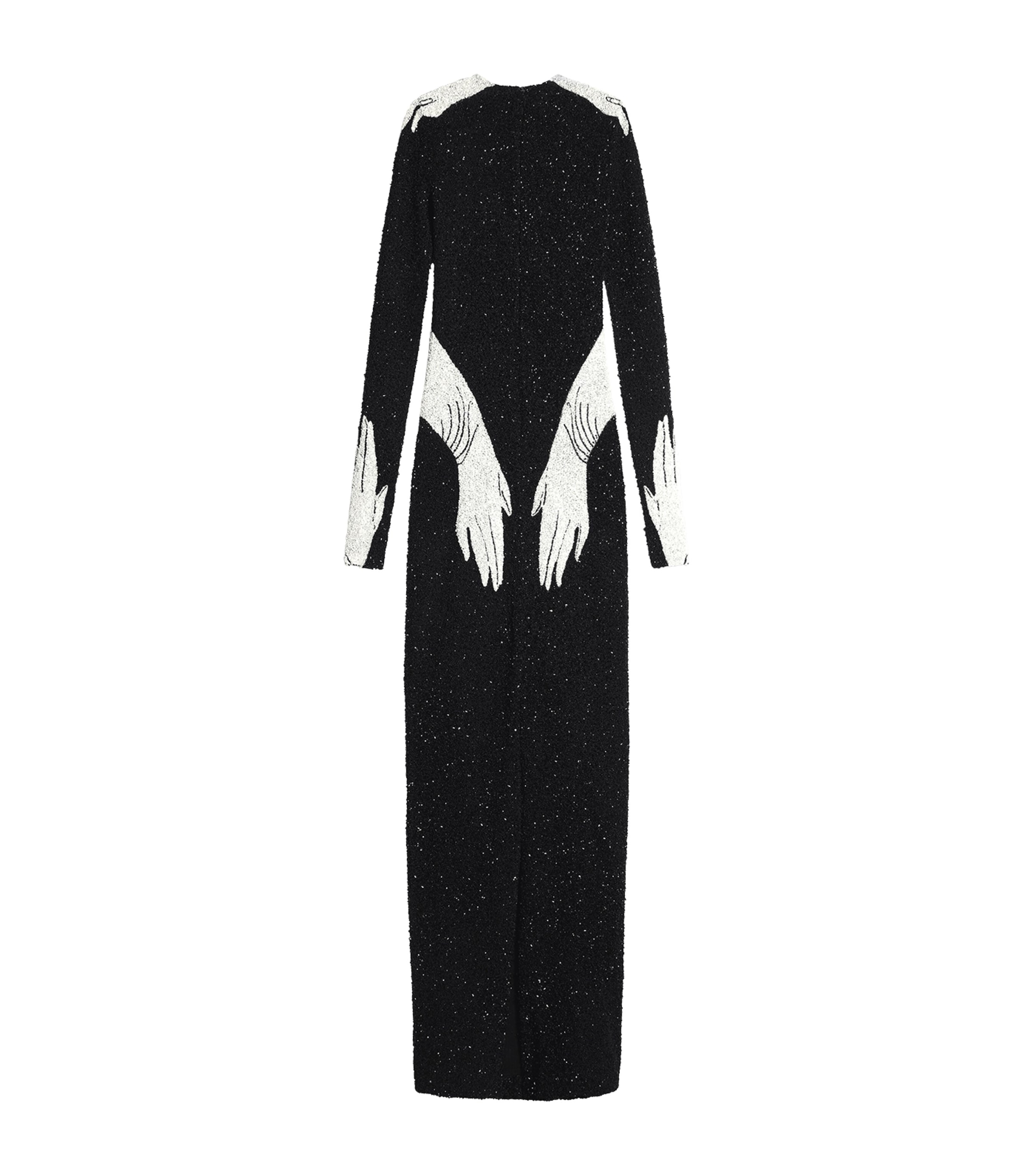 Schiaparelli Womens Trompe-l'Oeil Hand Maxi Dress Black Image 5