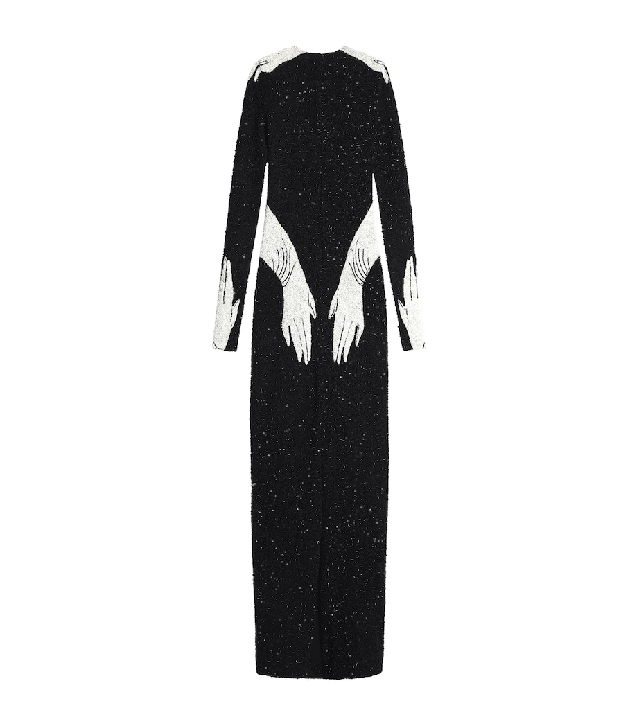 Schiaparelli Womens Trompe-l'Oeil Hand Maxi Dress Black Image 5