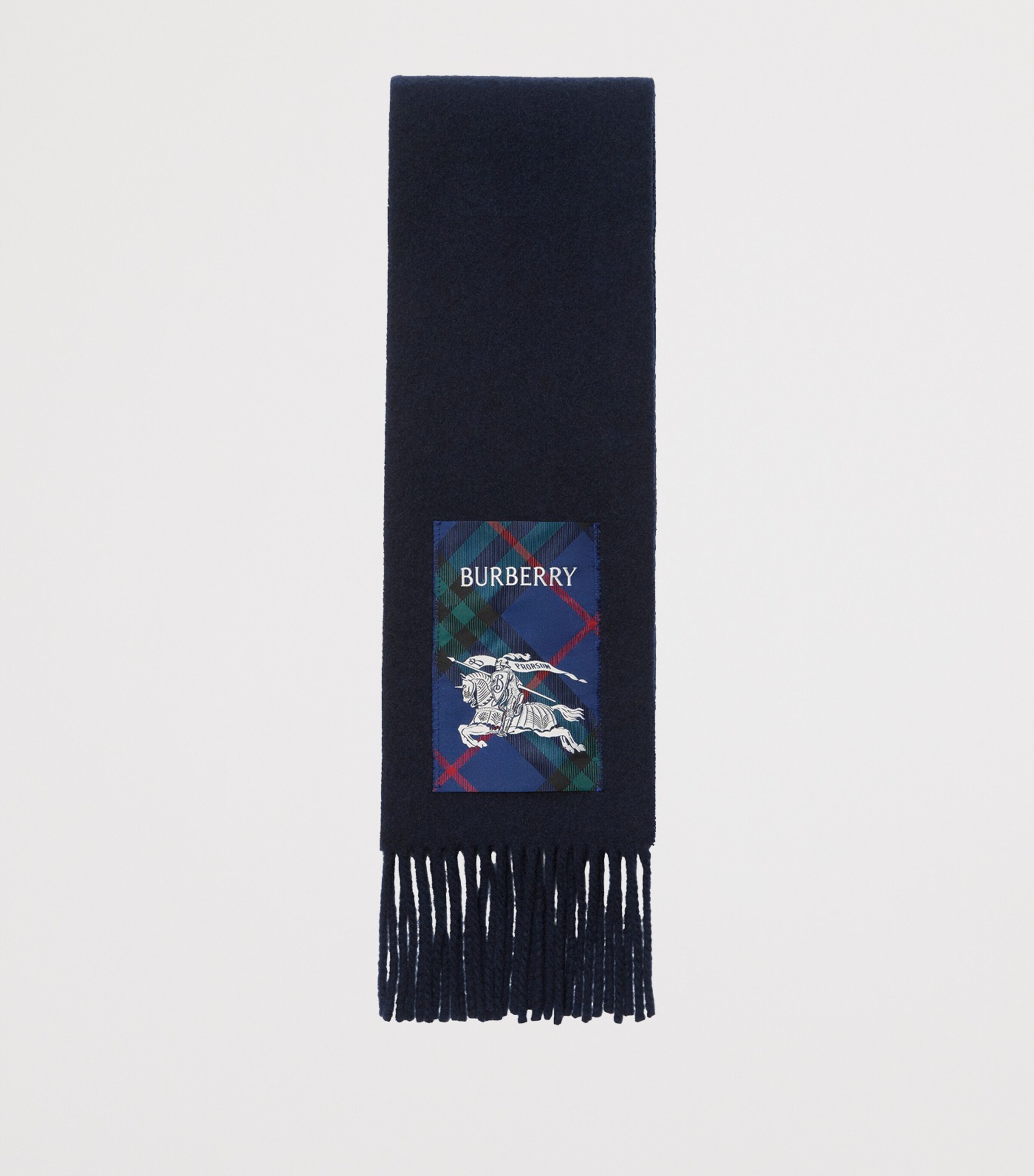 Cashmere Check Patch Scarf BUGLE BLUE Image 2