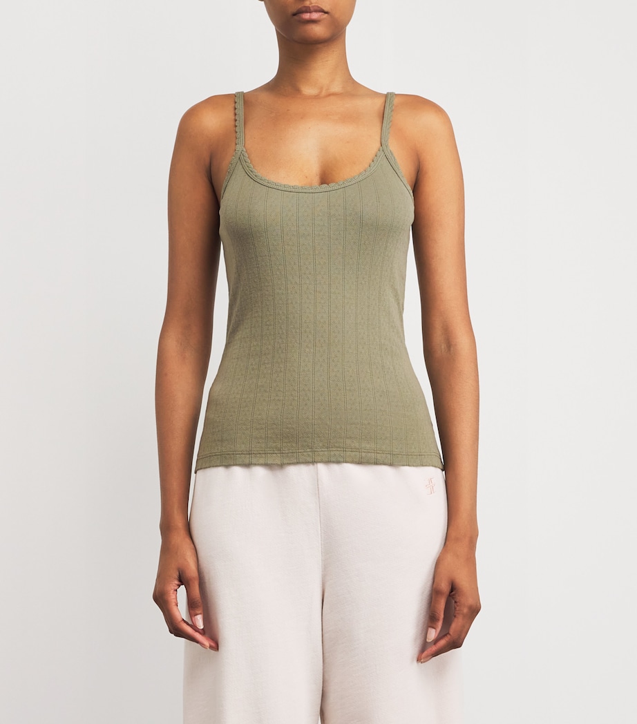 Cotton Pointelle Tank Top CYPRESS Image 3