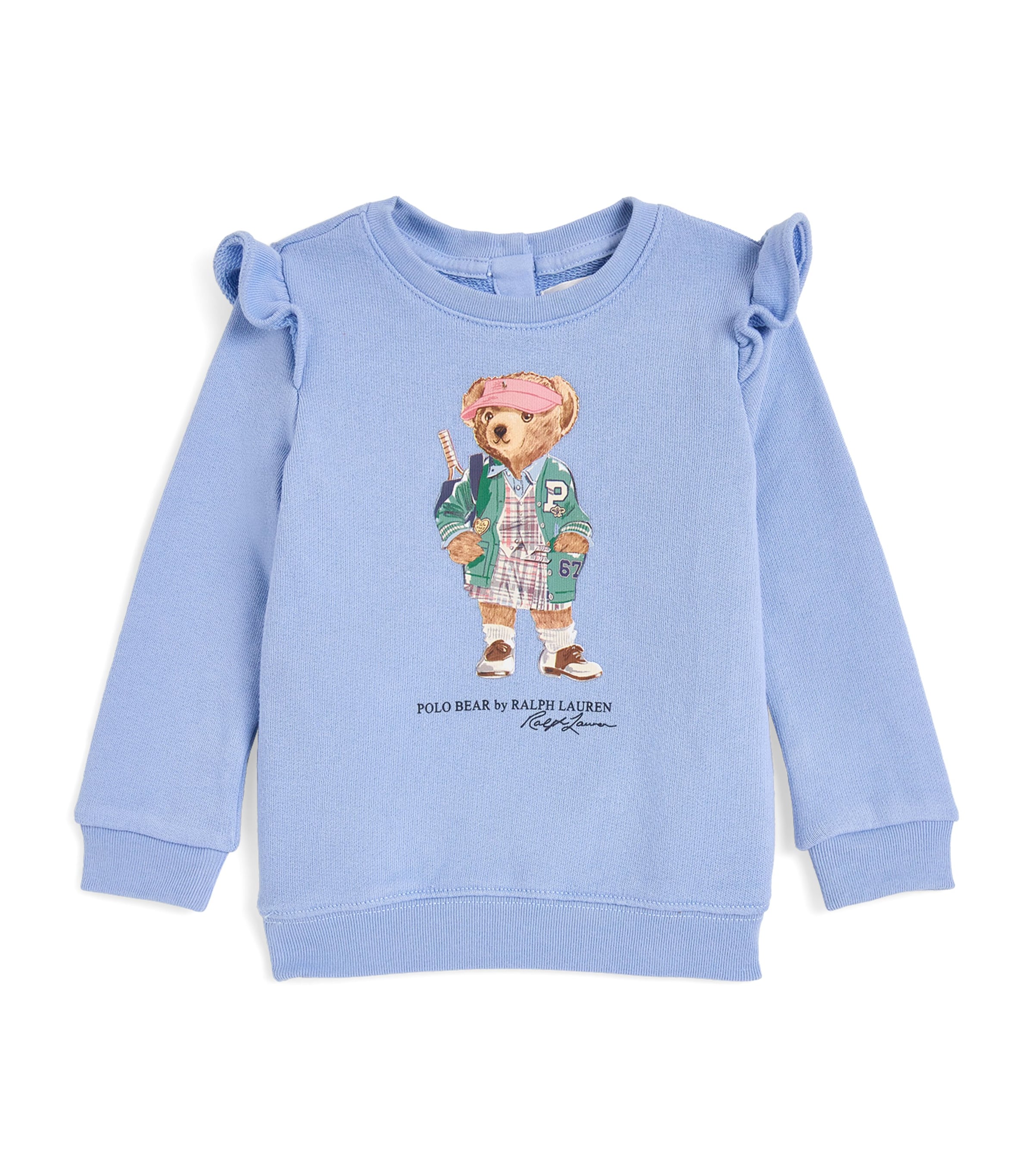 Ralph Lauren Kids Polo Bear Sweater (3-24 Months) Chambray Blue Image 1