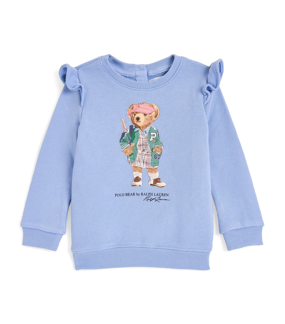 Ralph Lauren Kids Polo Bear Sweater (3-24 Months) Chambray Blue Image 1