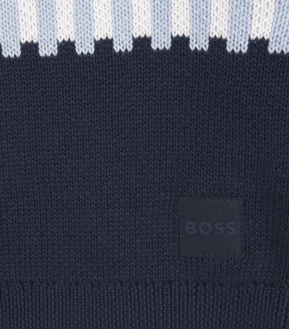 BOSS Kidswear Cotton Jacquard Sweater (3 Months-3 Years) Navy Image 3