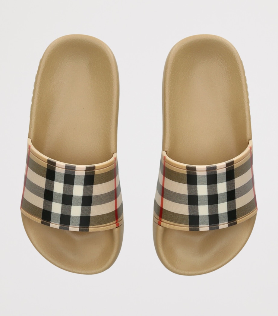 Burberry Kids Rubber Check Slides Yellow Image 4