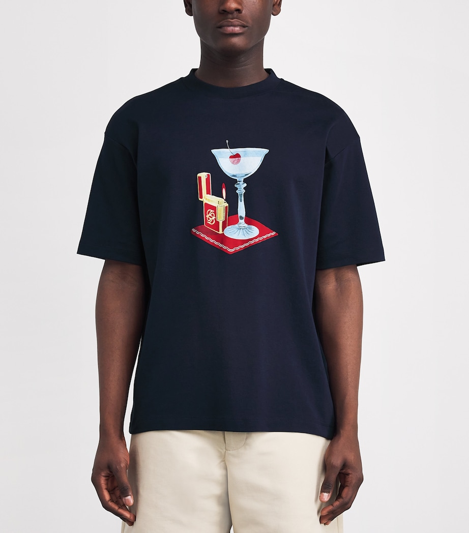 Cotton Printed T-Shirt NAVY Image 3