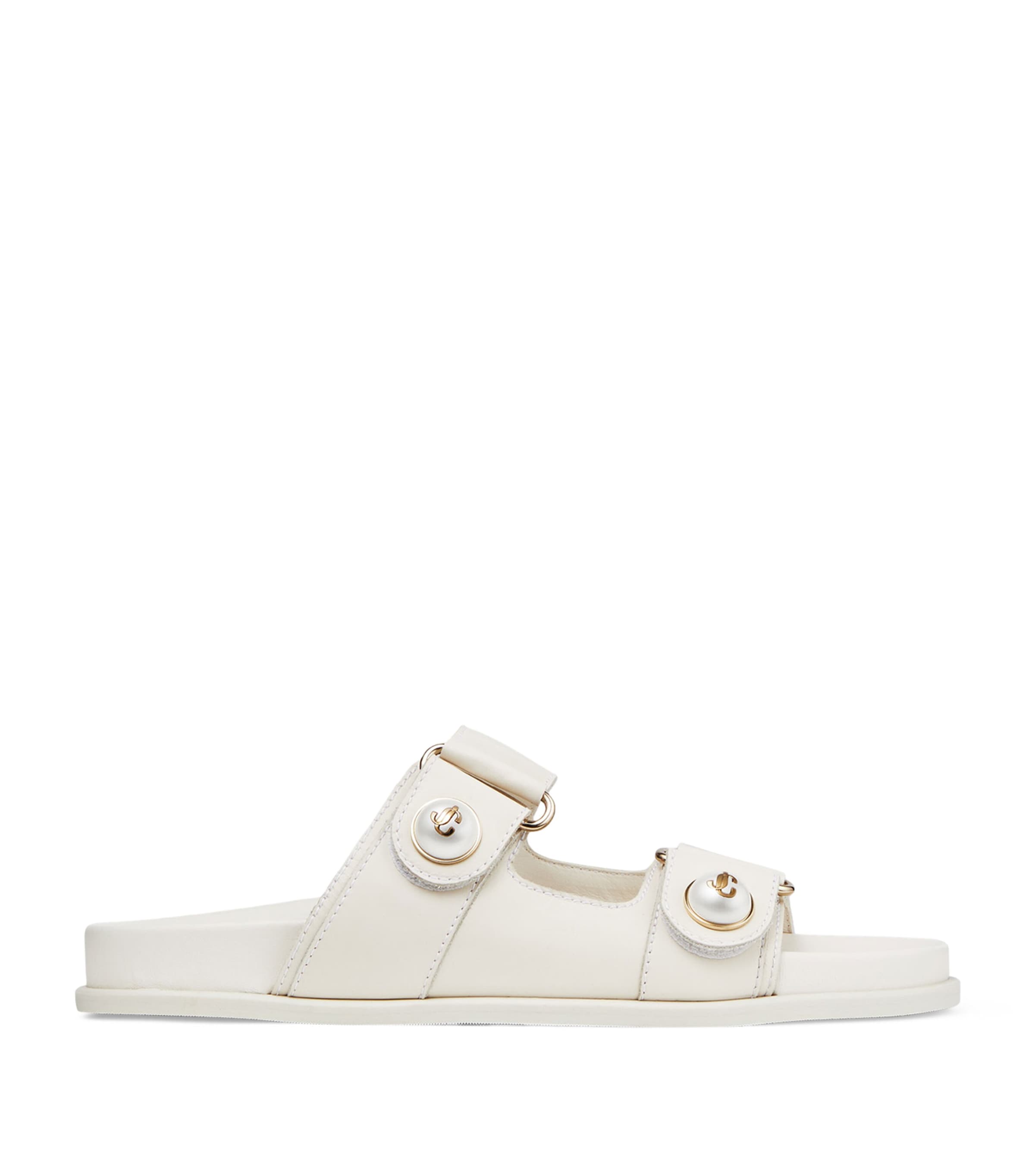 Shop Jimmy Choo Fayence Leather Sandals In White