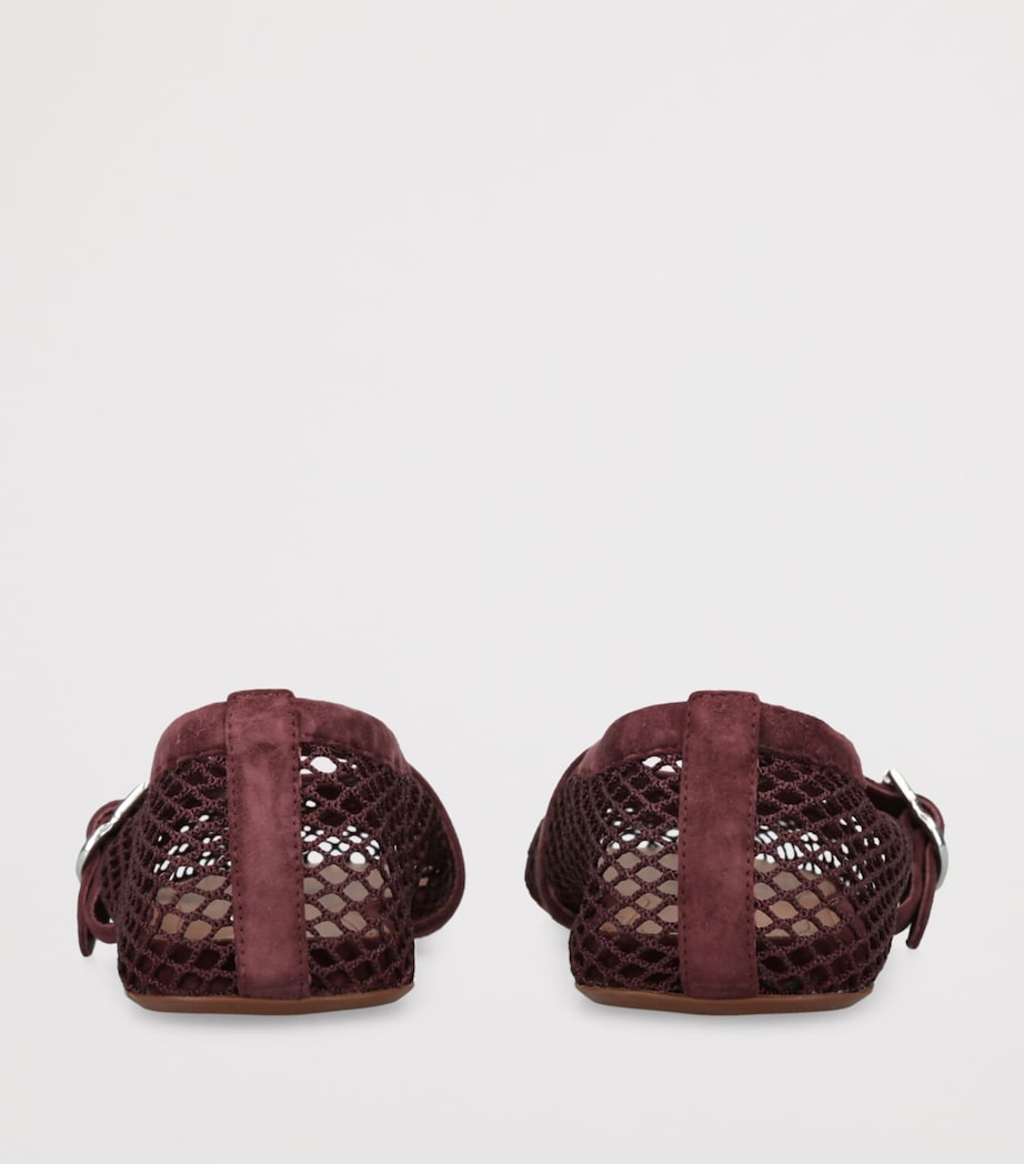 Alaïa Mesh Ballet Flats Wine Image 2