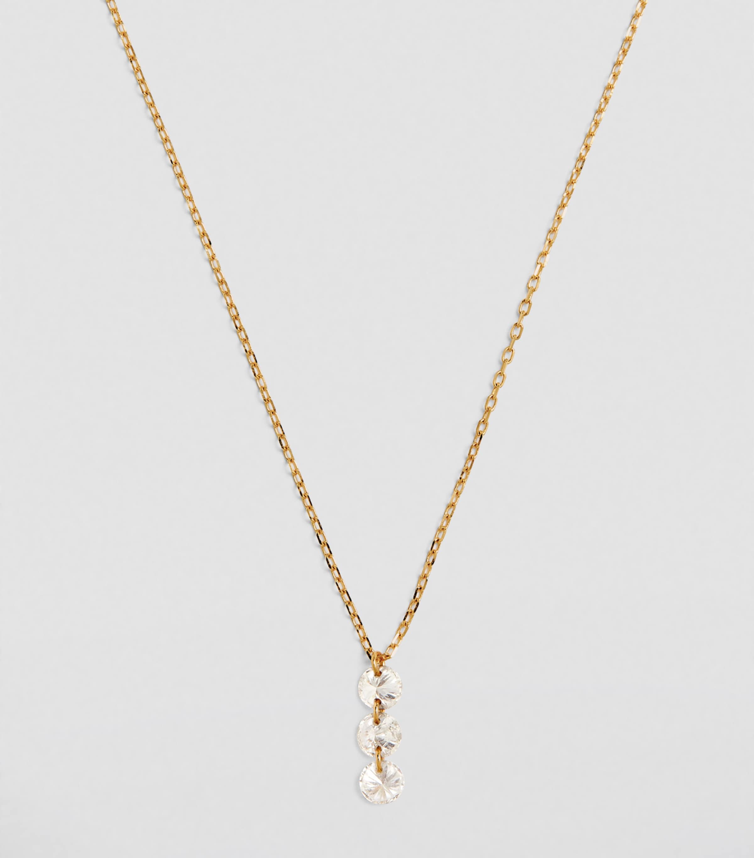 Persée Yellow Gold and Diamond 3-Stone Danaé Necklace Gold Image 2