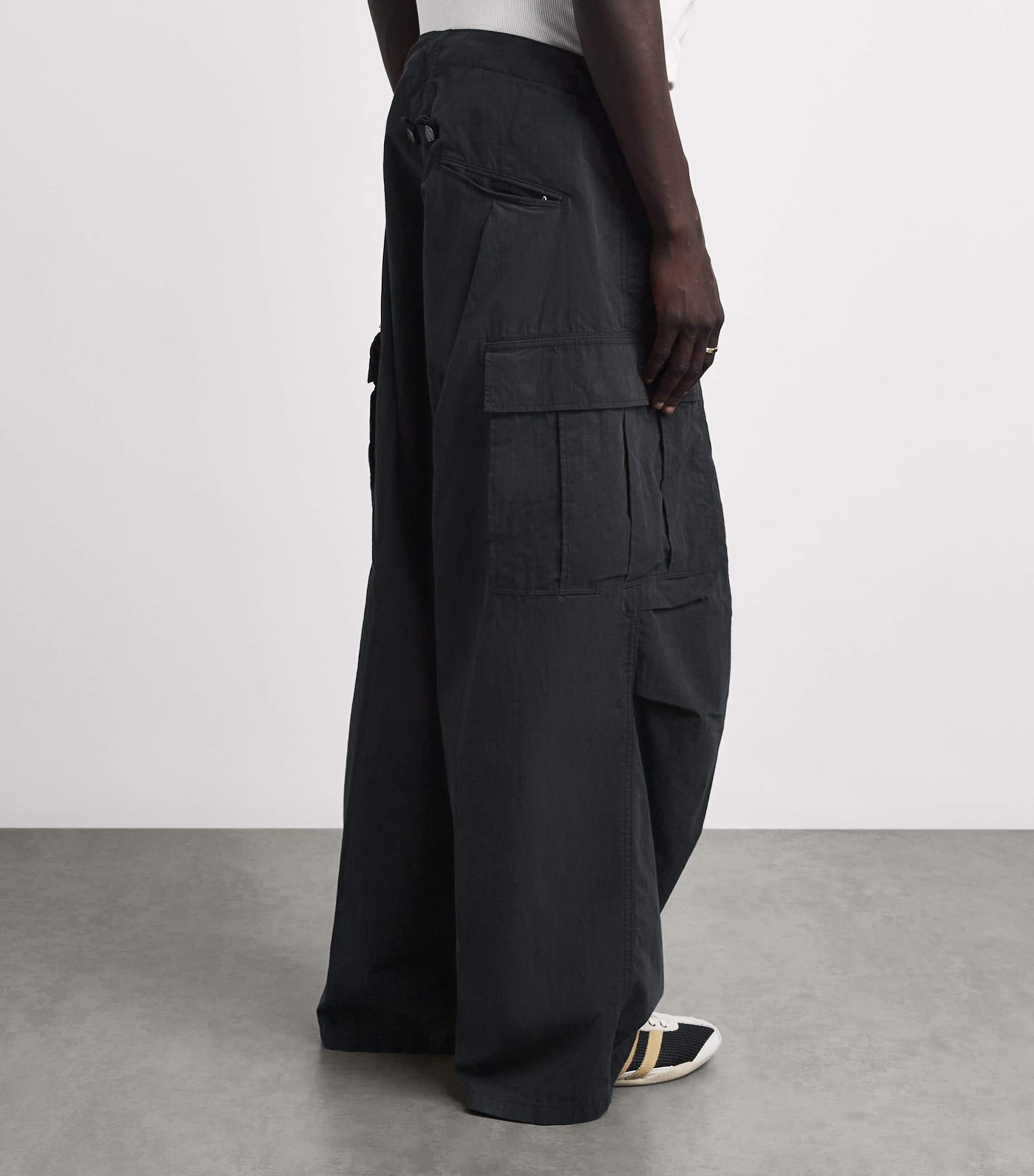 Kapital Mens Ripstop Jumbo Cargo Trousers Black Image 5