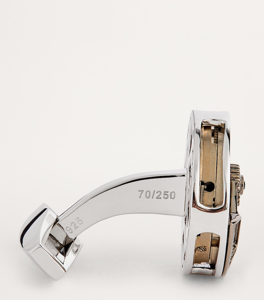 Circle Skeleton Gear Cufflinks SILVER Image 4