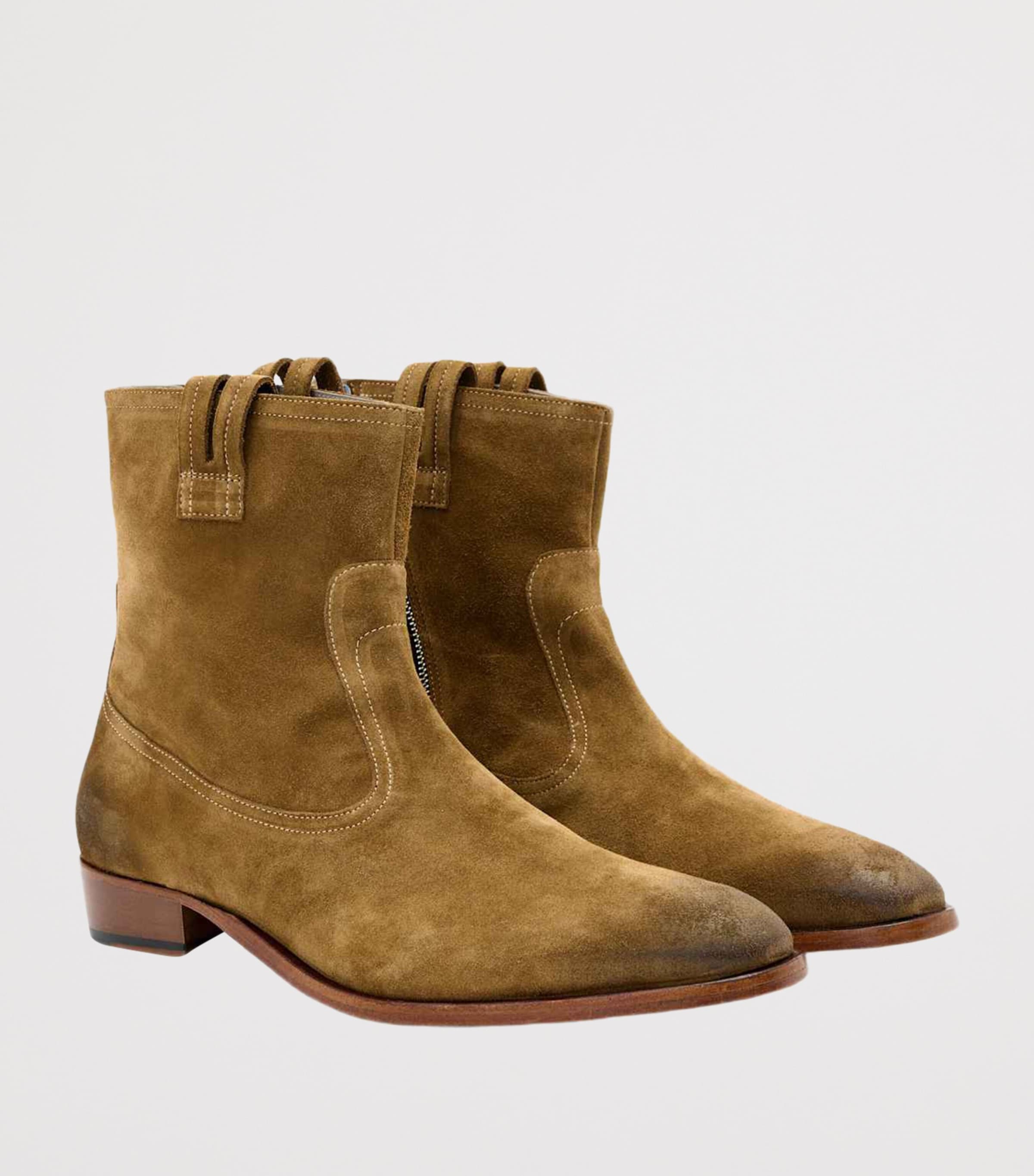 AllSaints Suede Jura Ankle Boots Tobacco Brown Image 2