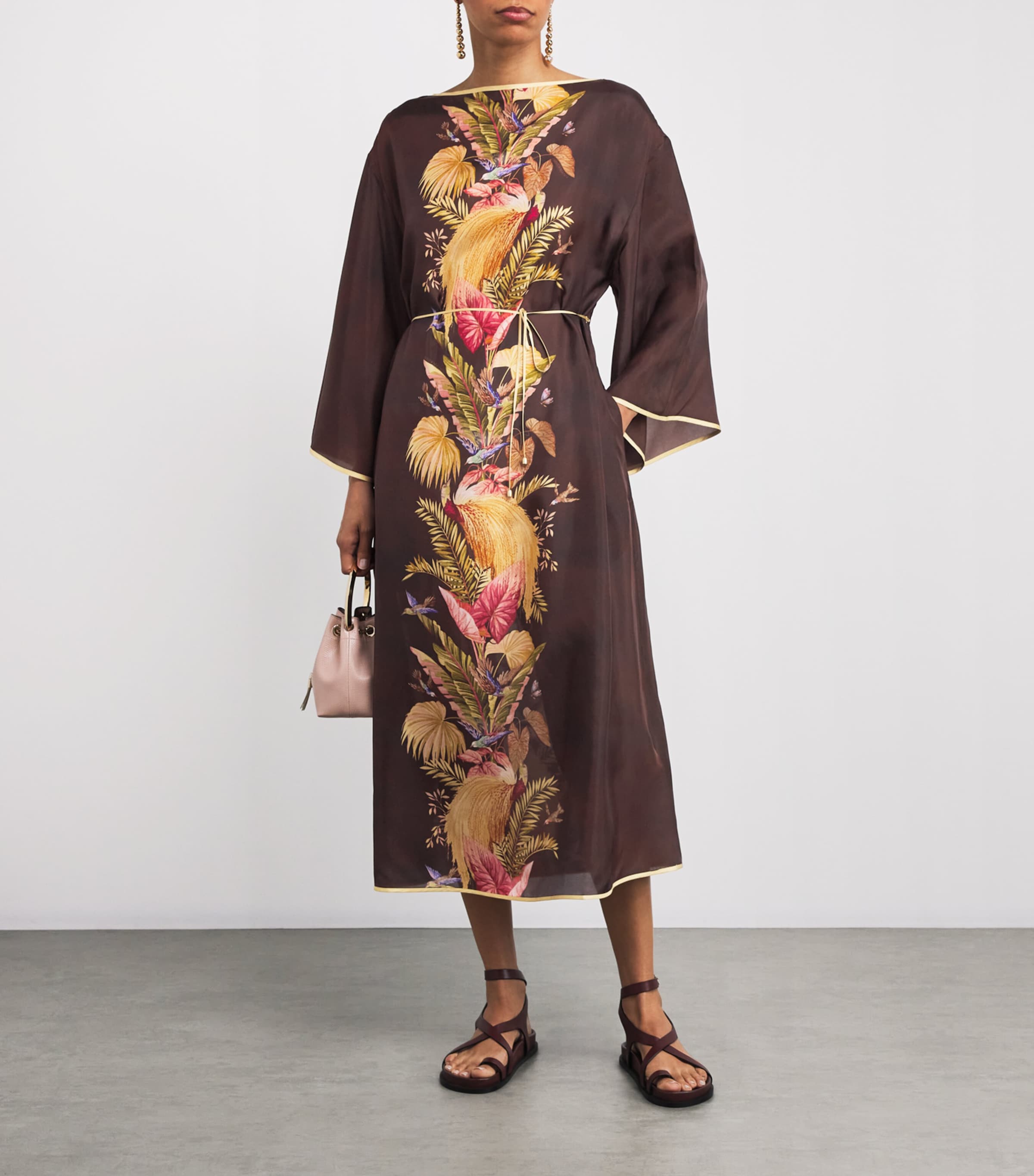 ワンピース ZIMMERMANN ASCENSION PRINTED MIDI DRESS Ascension floral ruffled cotton midi dress in multicoloured