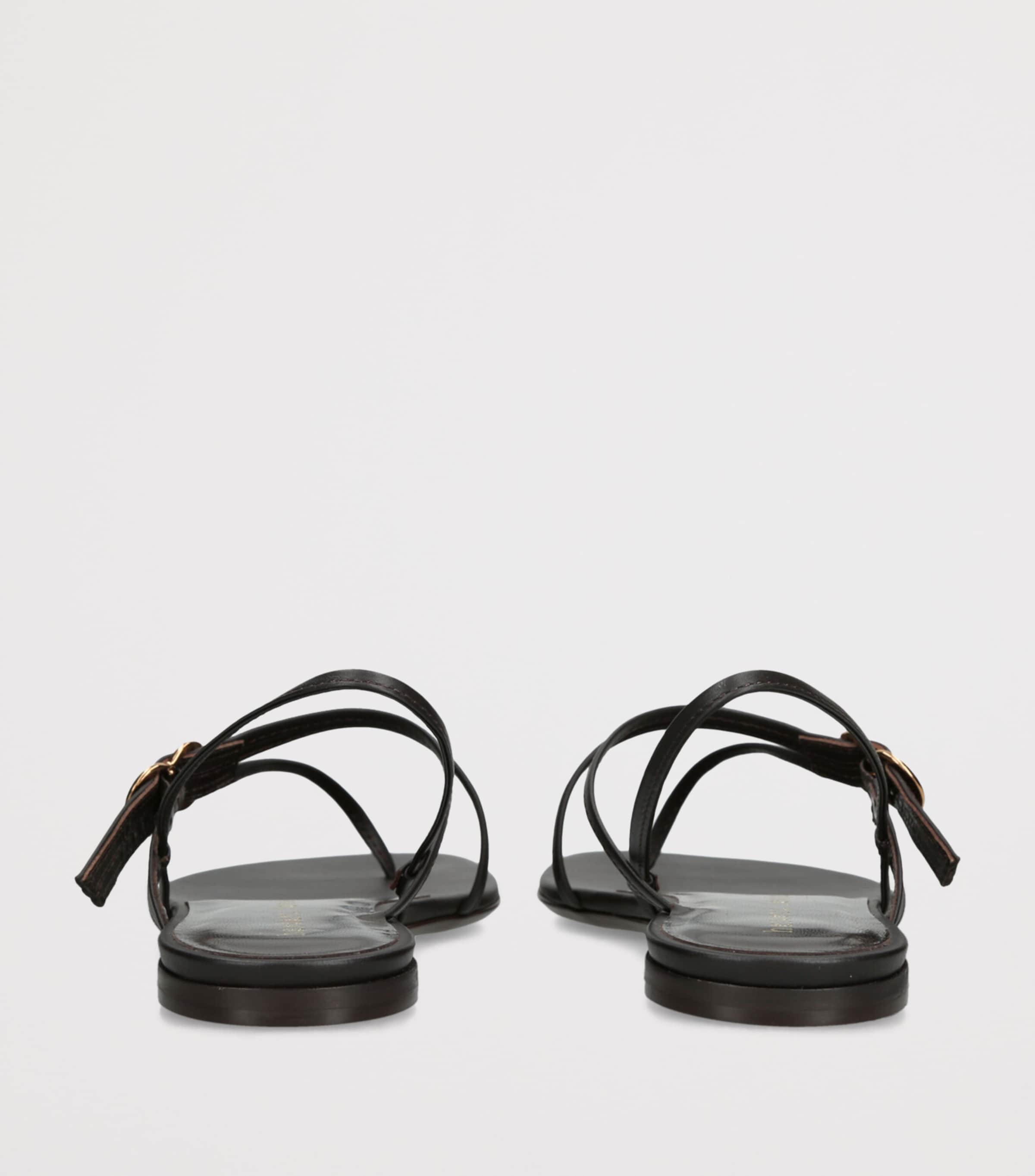 Herbert Levine Leather Starry Eyed Flat Sandals Dark Brown Image 4