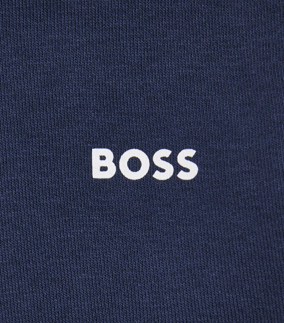 BOSS Kidswear Stretch-Cotton Panelled Hoodie (4-16 Years) Navy Image 3