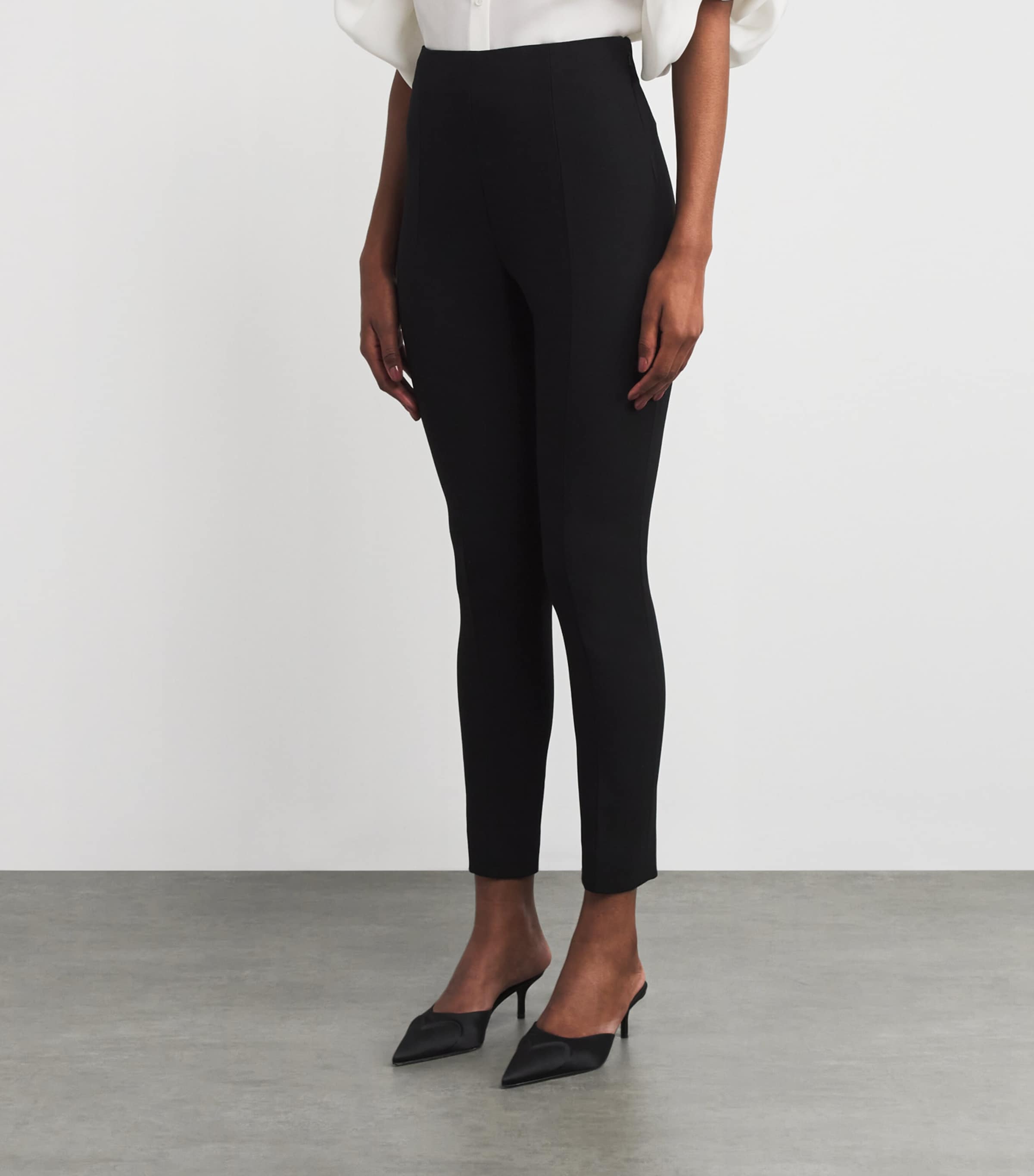 Stretch-Virgin Wool Emilie Trousers 001 BLACK Image 3