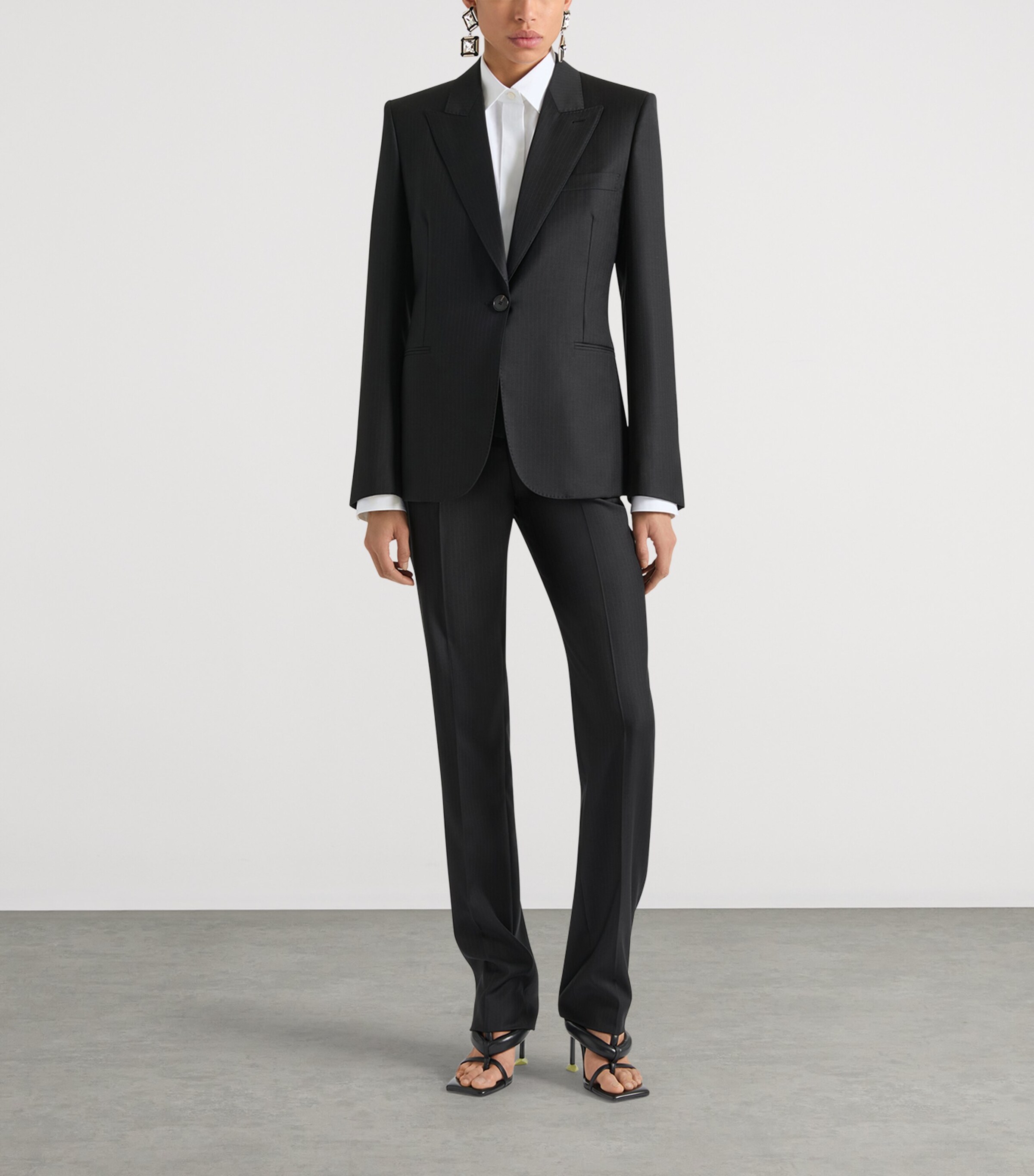 Givenchy Womens Wool Low-Rise Skinny Trousers Grey Mix Image 3