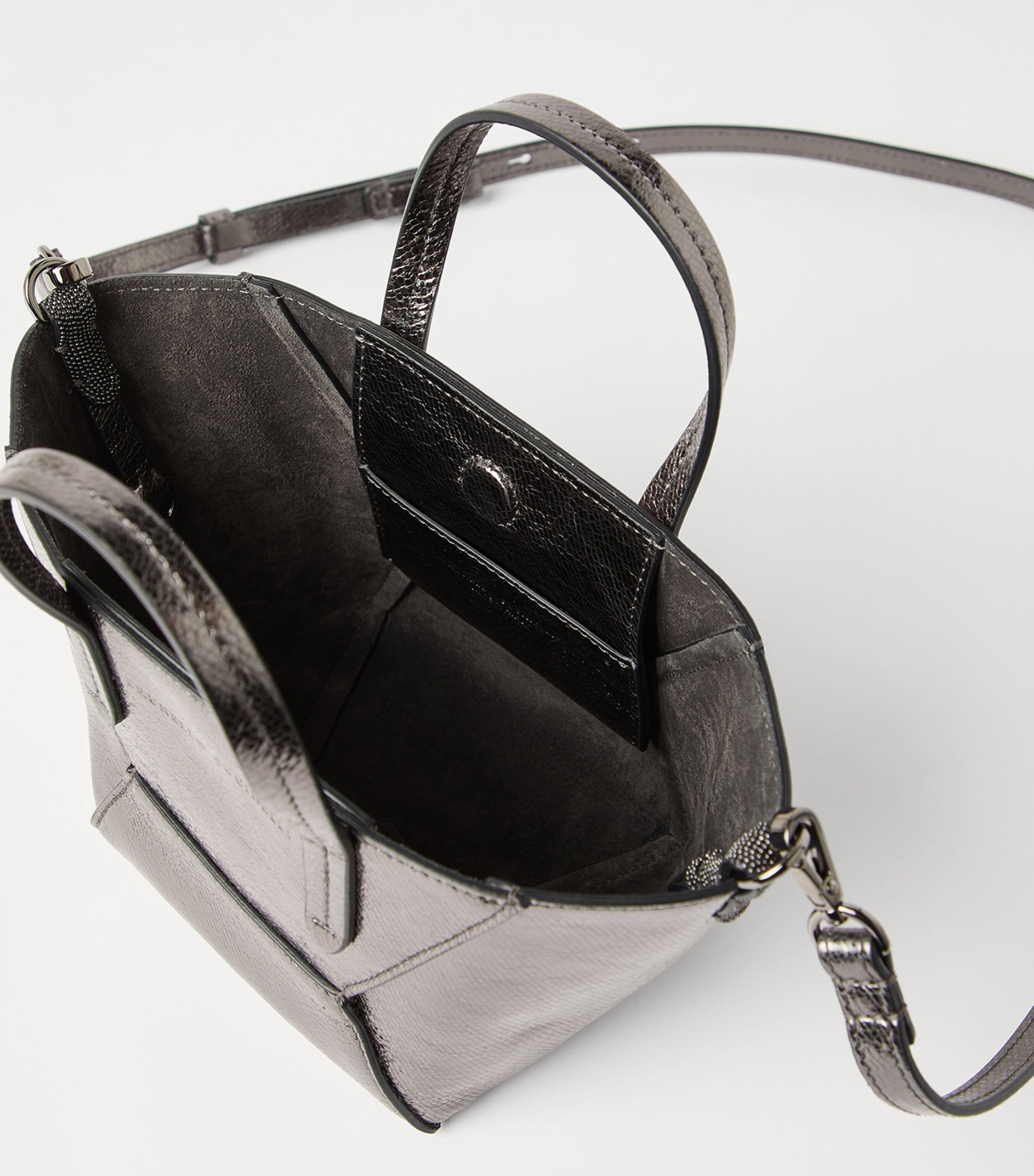 Mini Lamé Calfskin BC Duo Top-Handle Bag C4217 Image 4