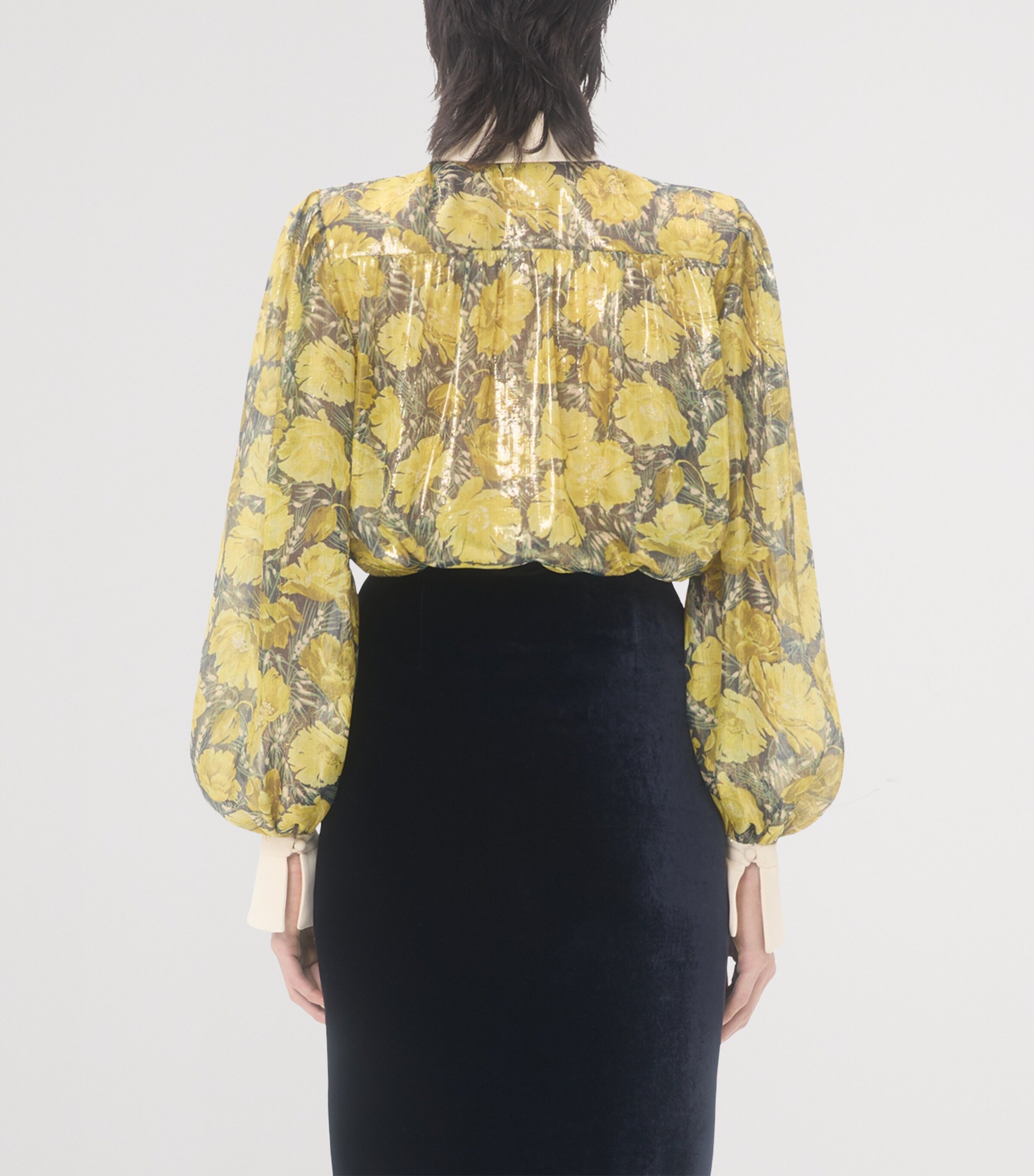 Valentino Womens Embroidered Poppy Print Blouse Image 4