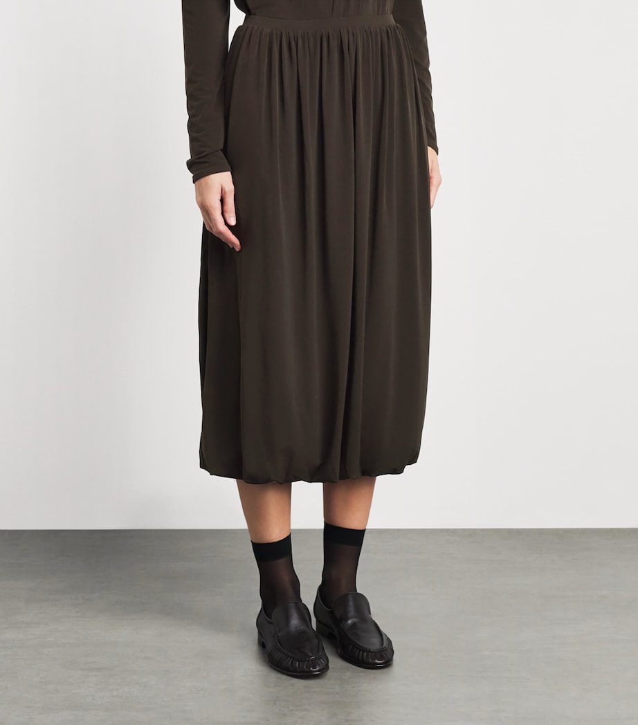 Vince Womens Bubble Midi Skirt Smoked Truffle Image 4