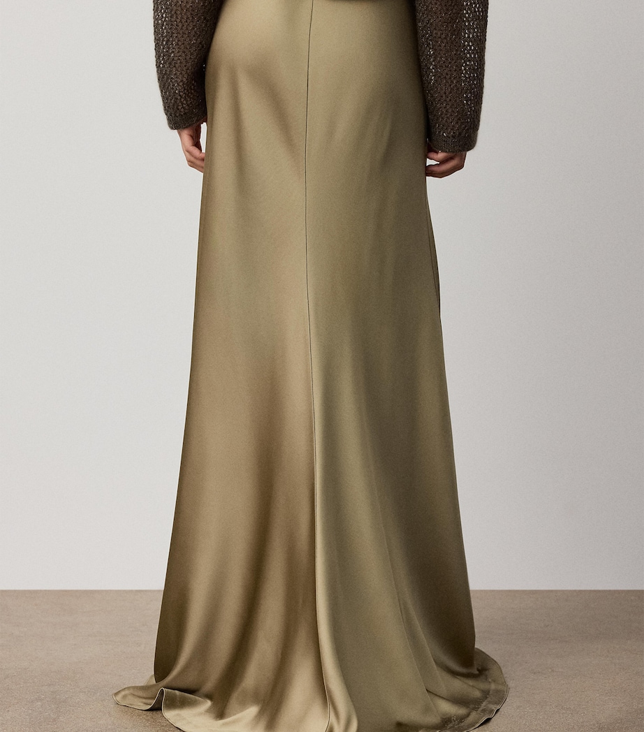 Ralph Lauren Collection Womens Satin Masina Maxi Skirt Porcini Image 6