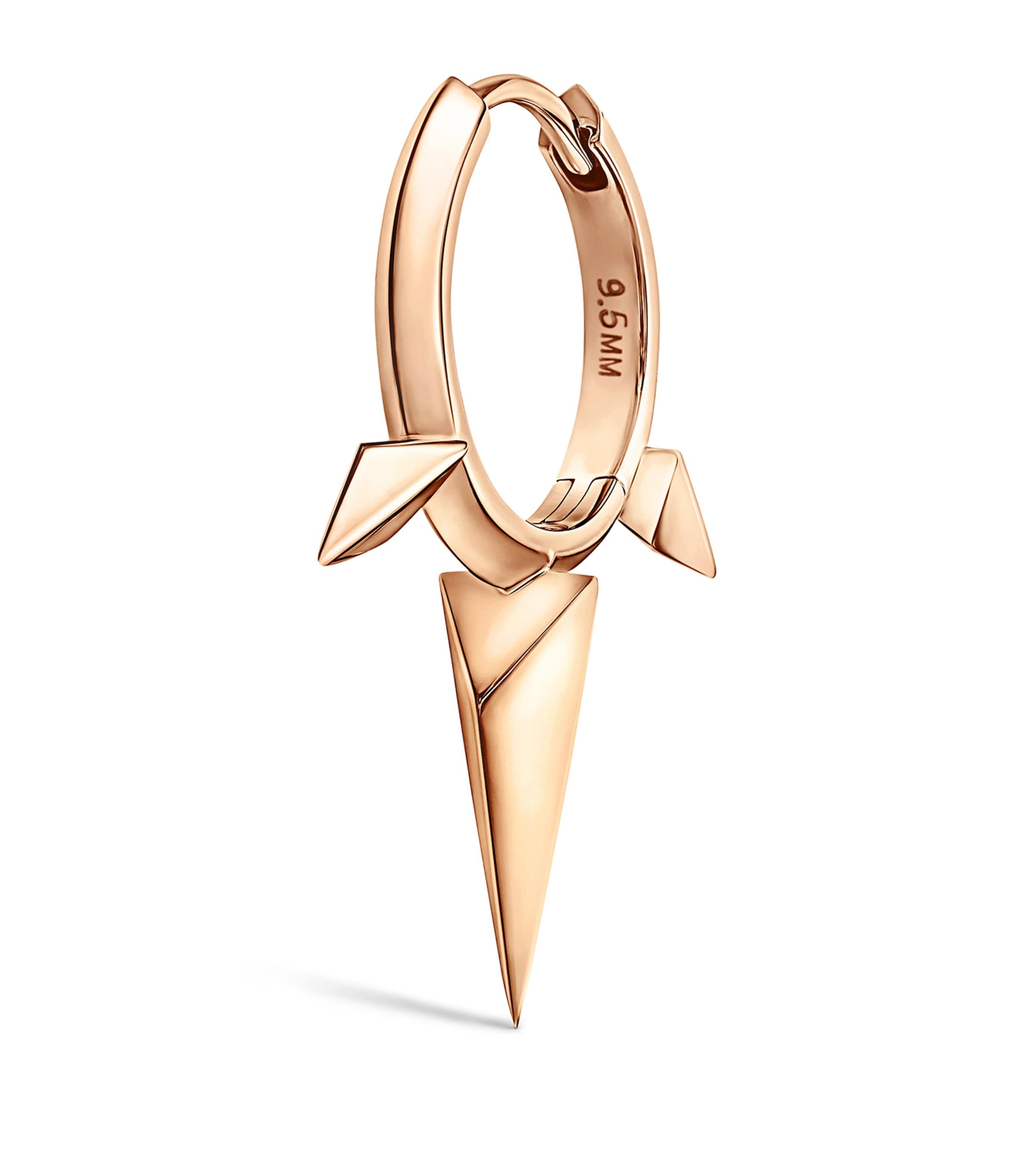 Maria Tash Rose Gold Faceted Triple Long Spike Hoop Earring (9.5mm) | Fine Jewellery | Fine Earrings | Hoop Earrings | Mens Fine Jewellery | Men Accessories | Jewellery | Earrings | Rewards Weekend
