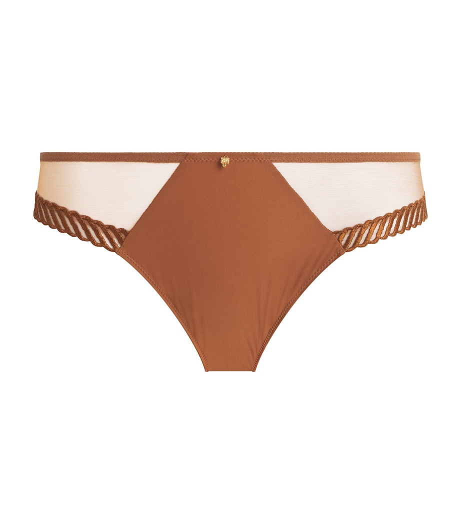 Aubade Womens Sheer Emotion Brazilian Briefs Honey Image 1