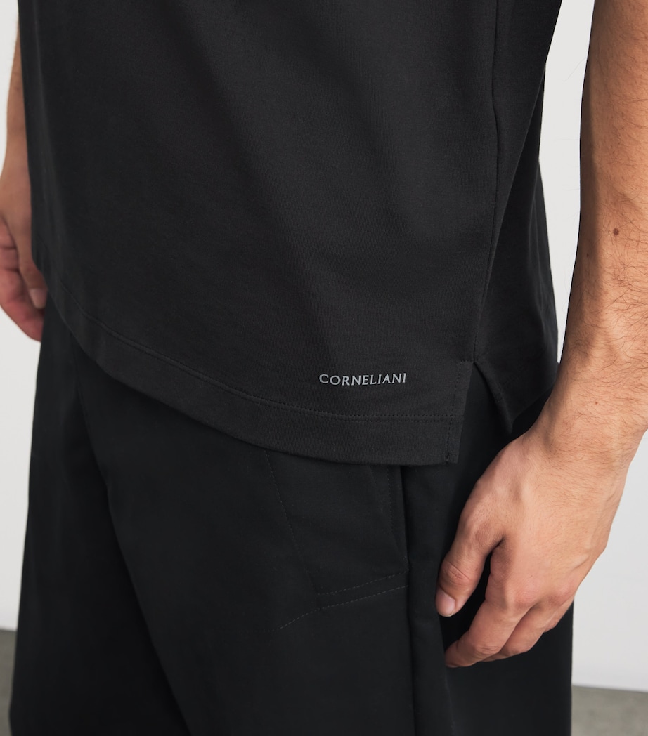 Cotton Crew-Neck T-Shirt 020 BLACK Image 6