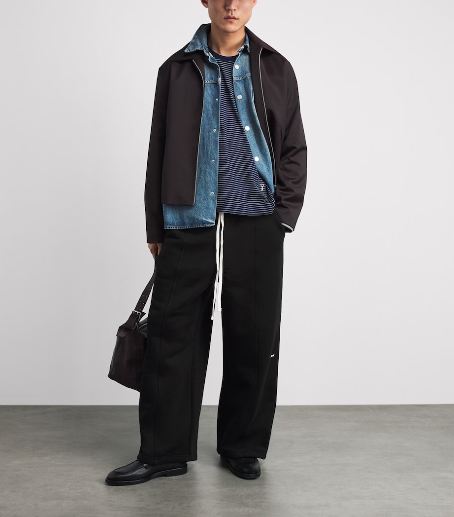 about:blank Mens Cotton Logo Pleated Sweatpants Black/ecru Image 2