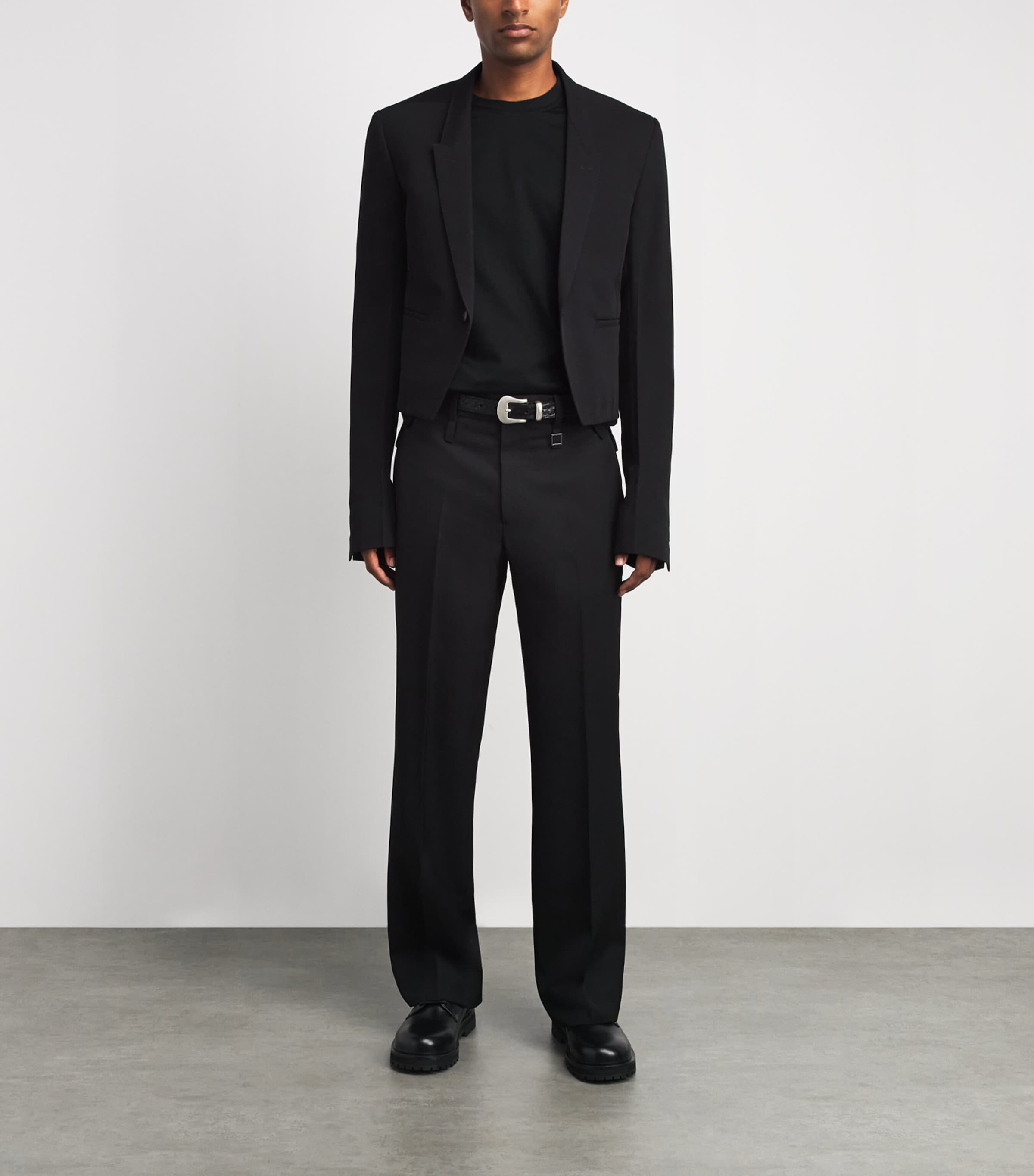Wooyoungmi Mens Wool Straight Trousers Black Image 2