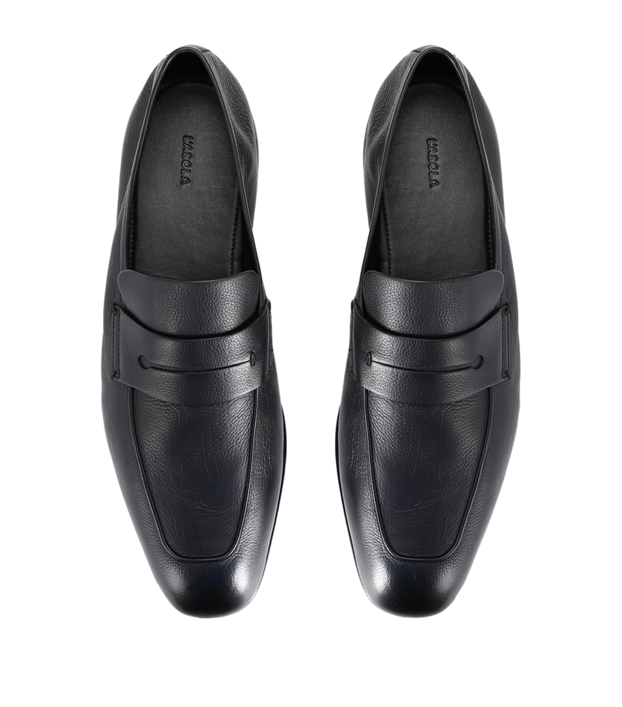 Leather-Cashmere L'Asola SECONDSKIN Loafers BLACK Image 4