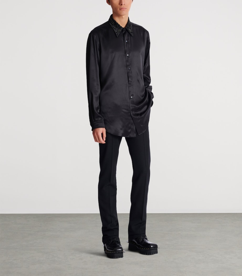 Satin Embellished Shirt EAP NOIR/NOIR Image 2