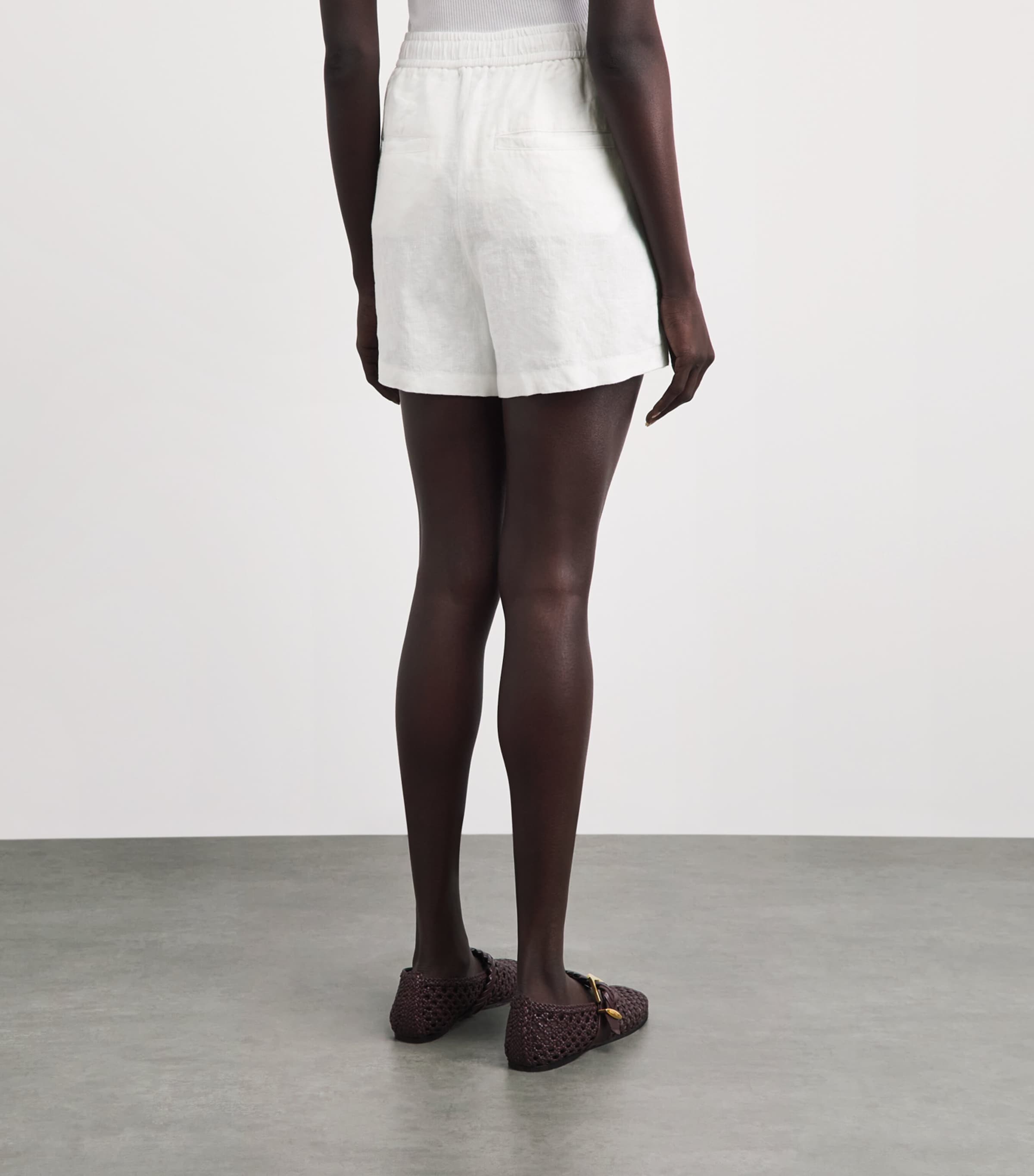 Polo Ralph Lauren Womens Linen Drawstring Shorts White Image 5