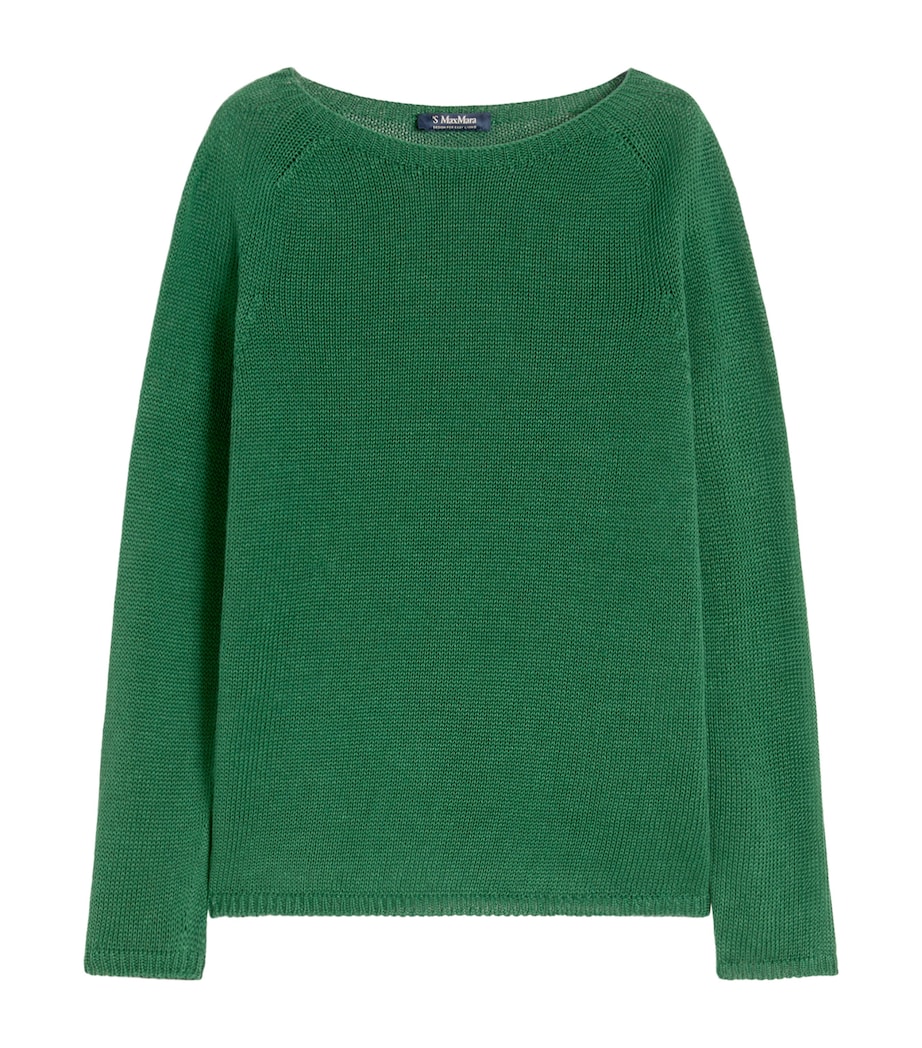Max Mara Womens Linen Giolino Sweater Green Image 1