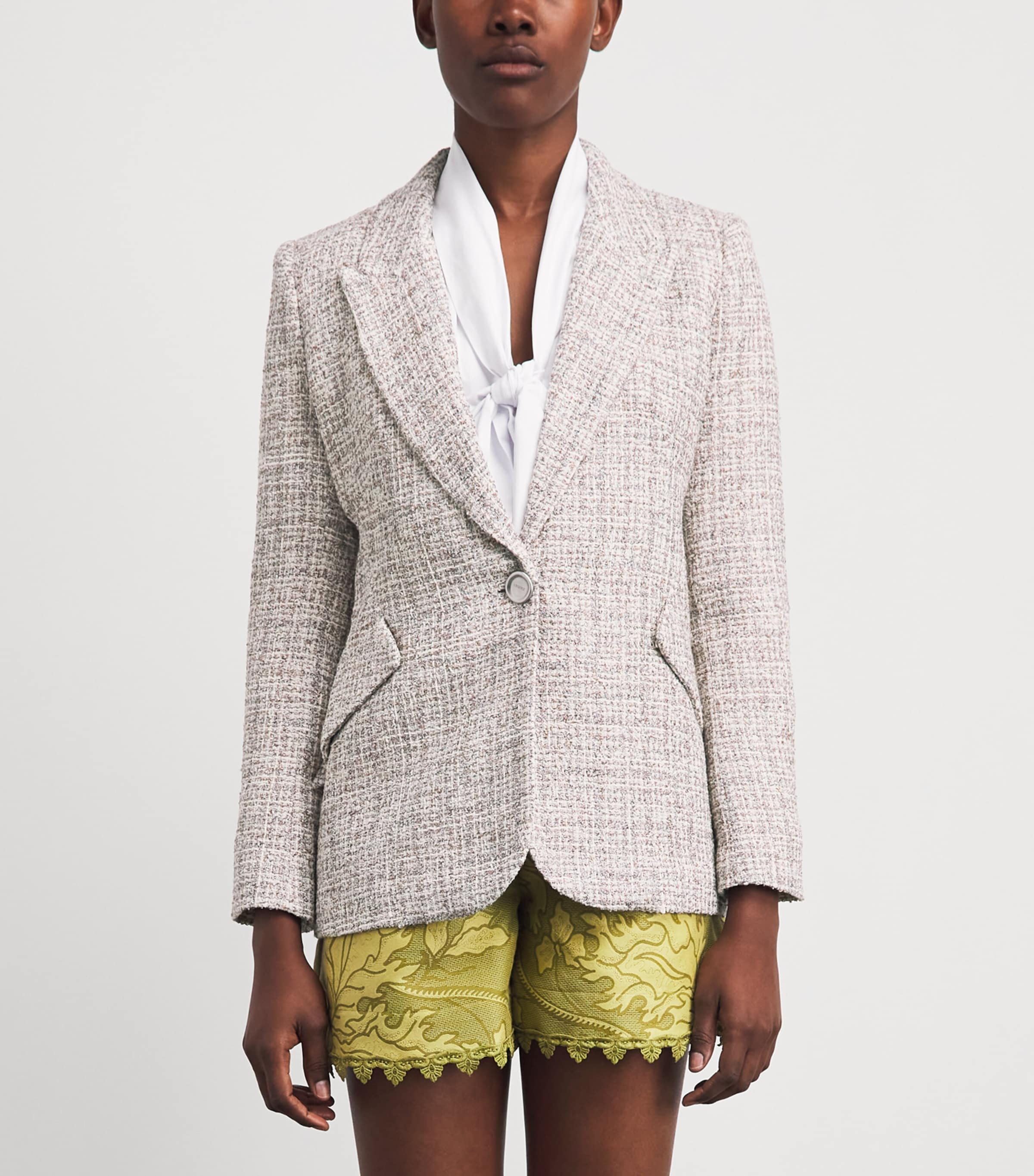 L'Agence Womens Tweed Chamberlain Blazer Dusty Blu Mlti Tweed Image 4