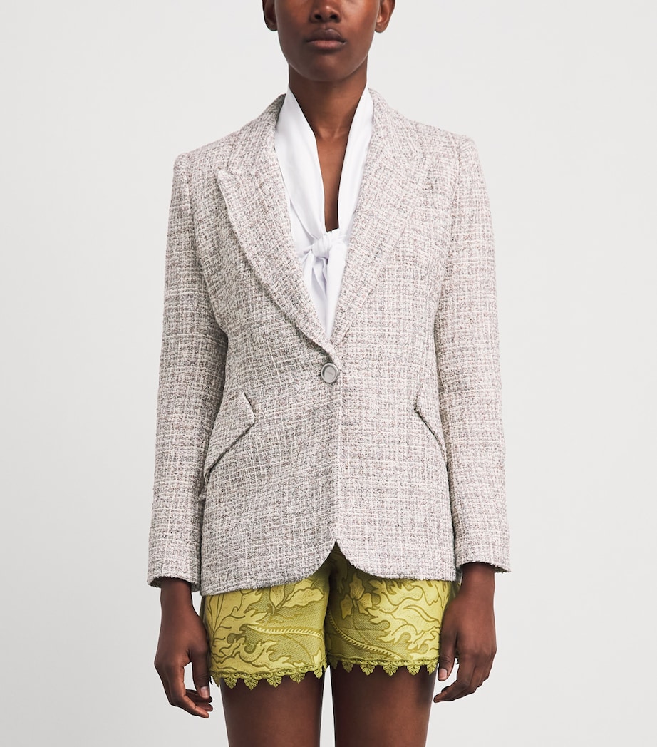 L'Agence Womens Tweed Chamberlain Blazer Dusty Blu Mlti Tweed Image 4
