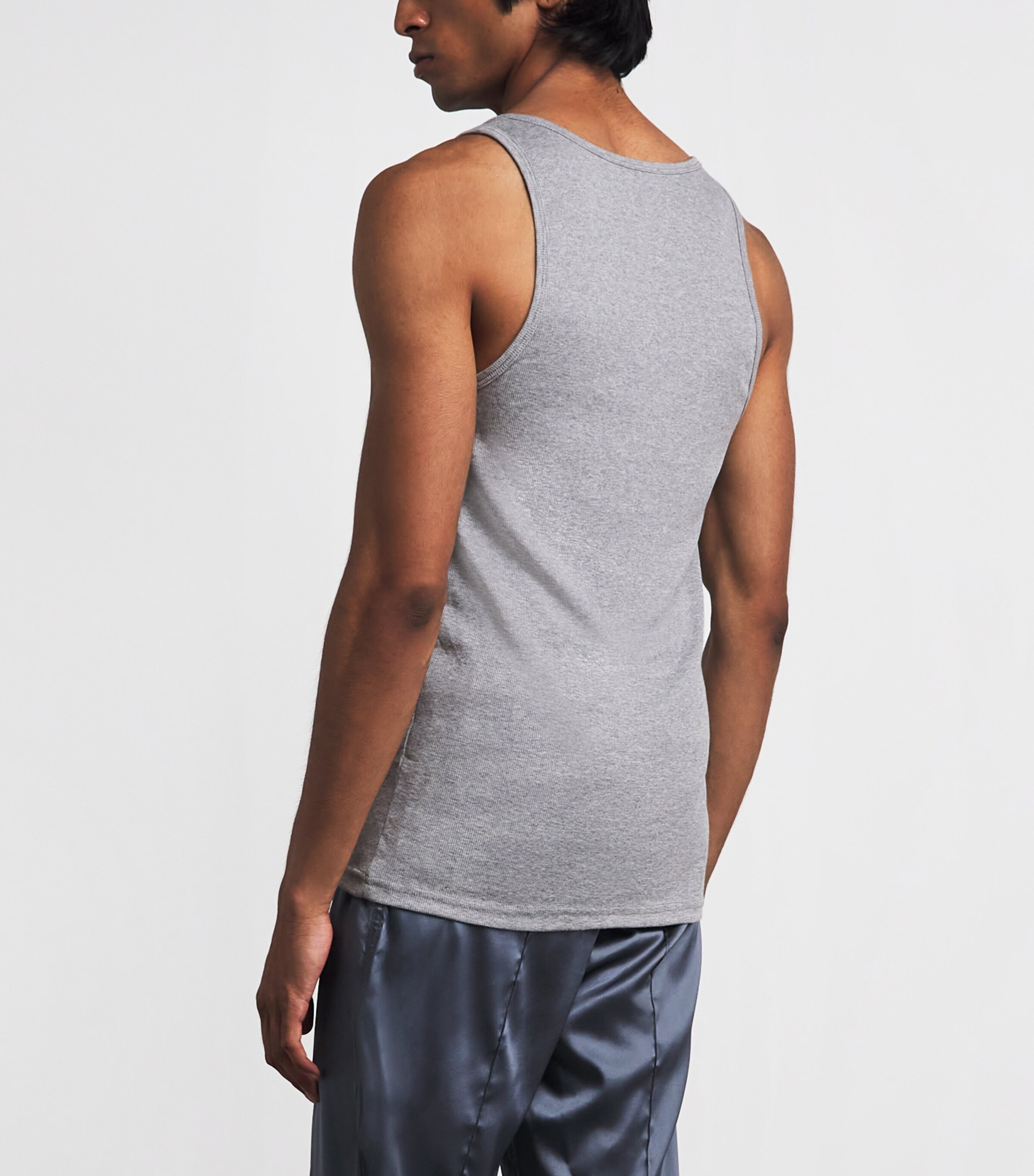TOM FORD Mens Ribbed Tank Top Grey Image 4