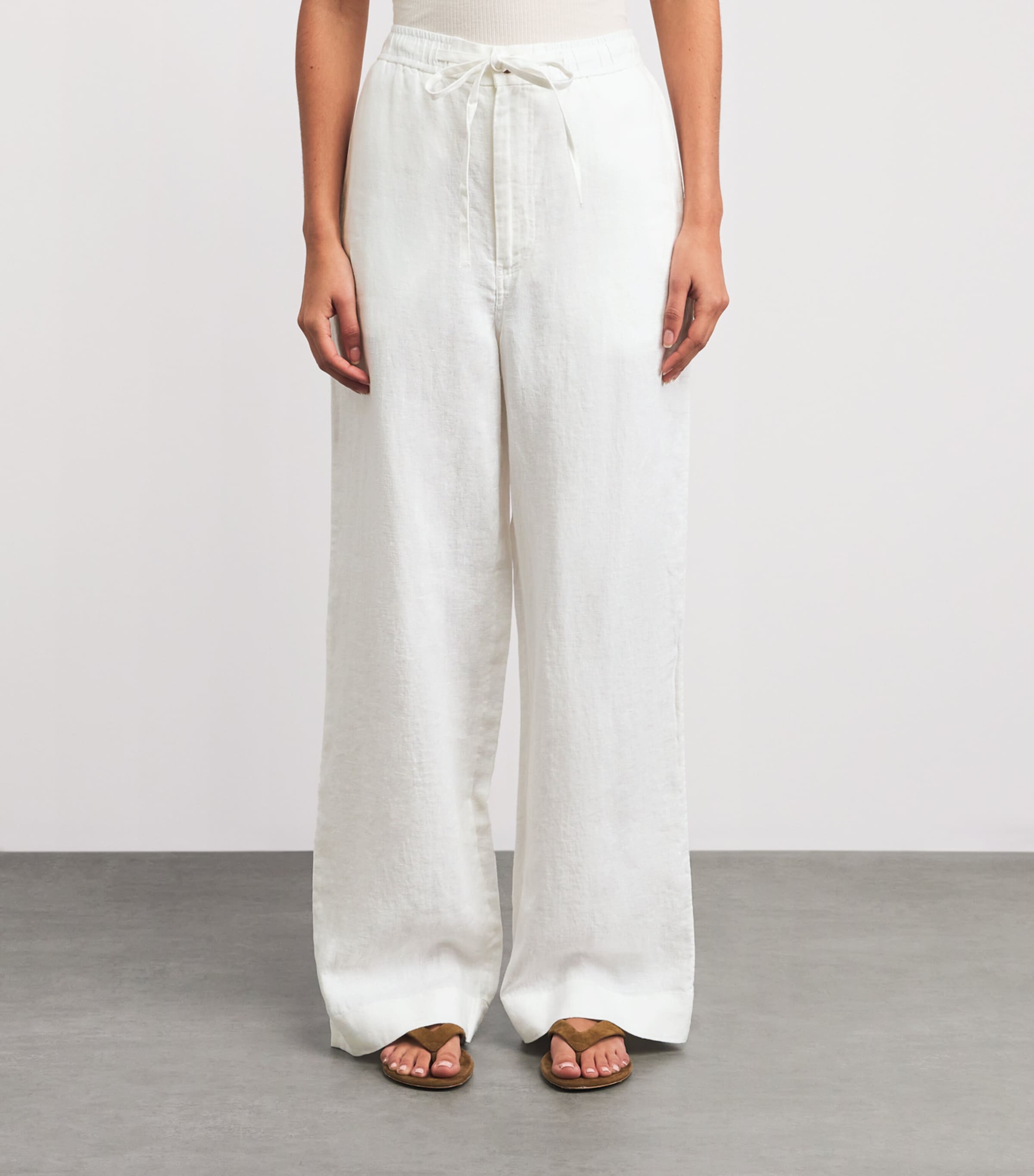 Polo Ralph Lauren Womens Linen Wide-Leg Trousers Nevis Image 4