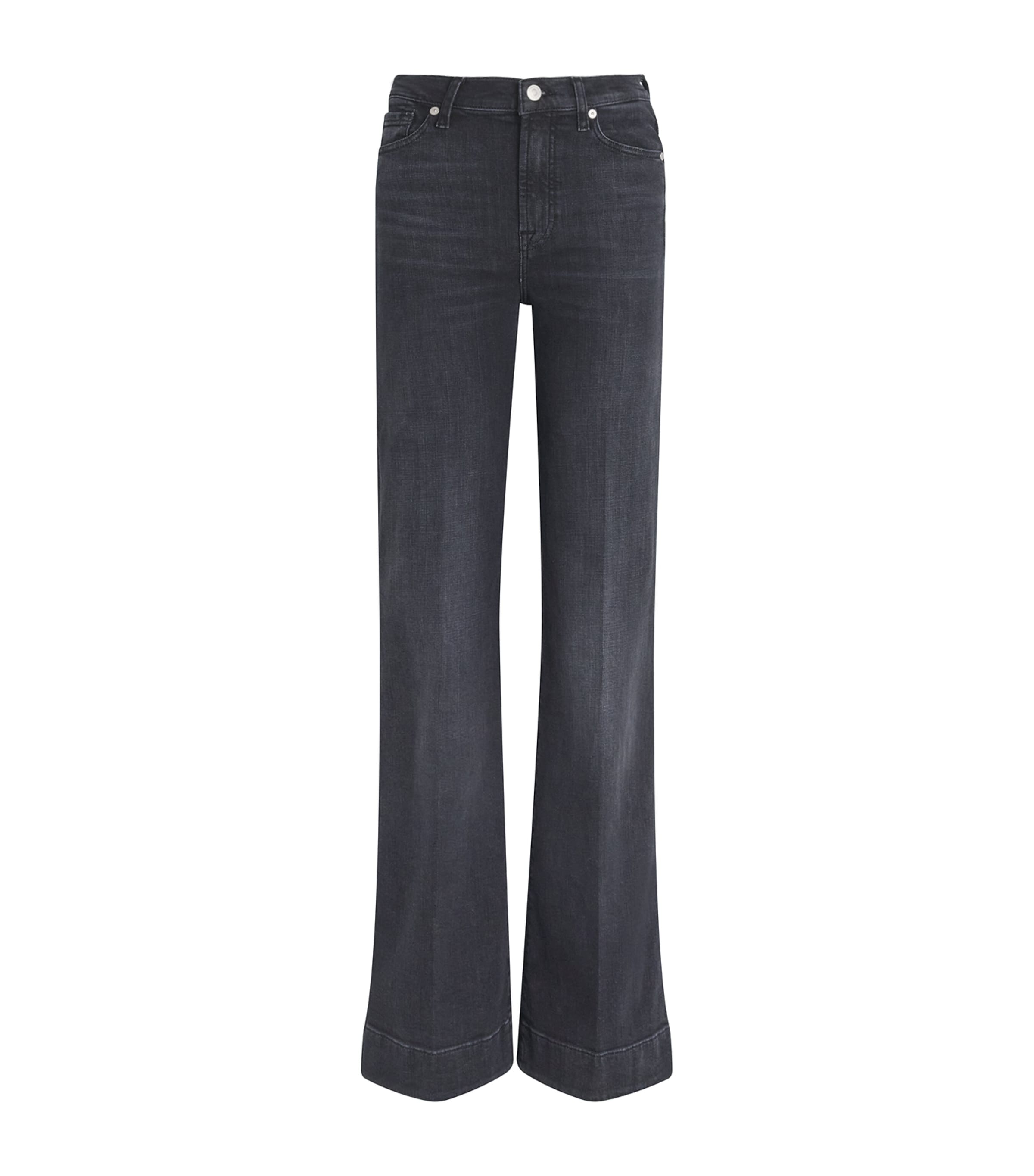 7 For All Mankind Modern Dojo Soho Flared Jeans In Black