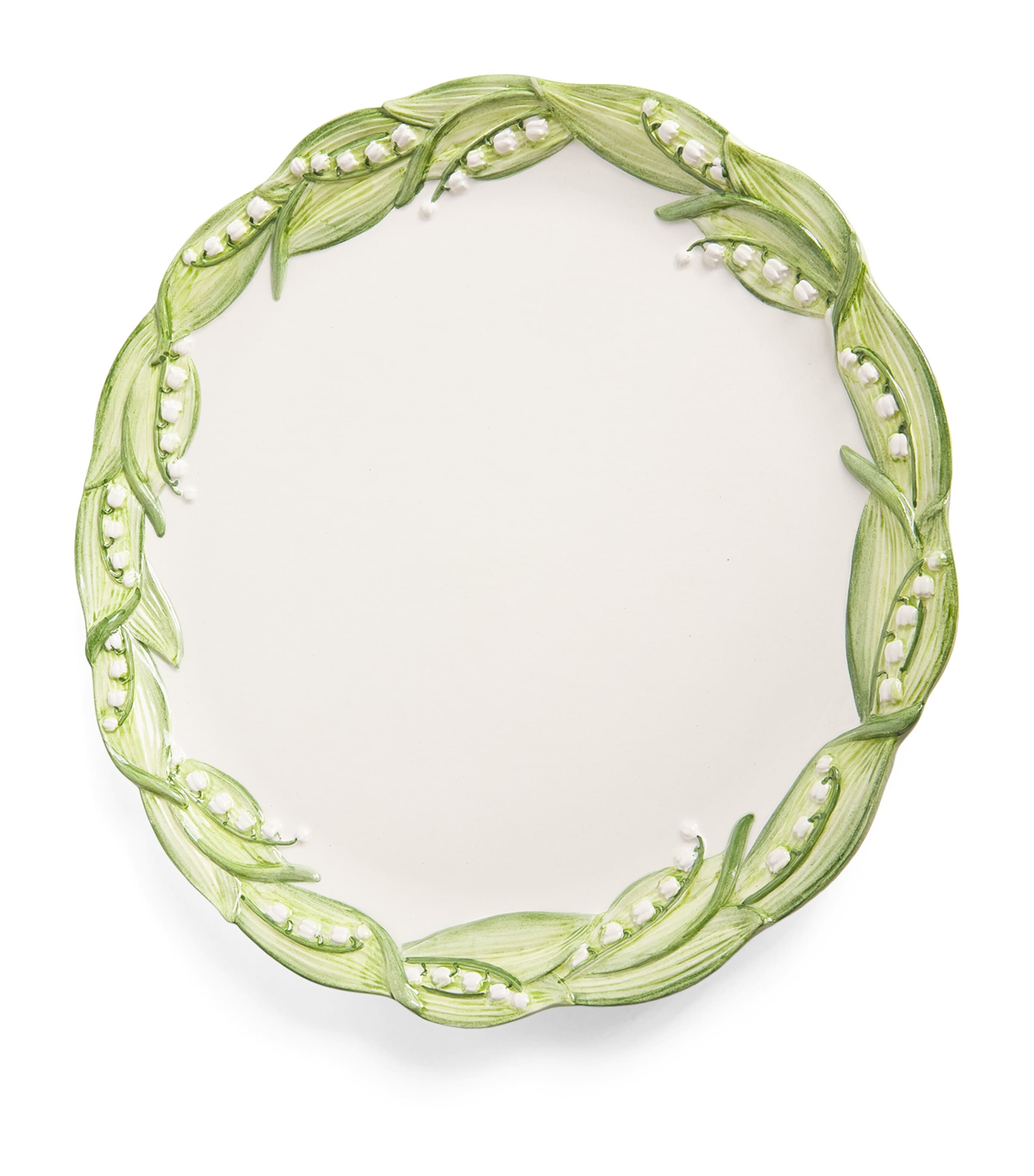 Lilly Of The Valley Charger Plate (32cm) WHITE/GREEN Image 1