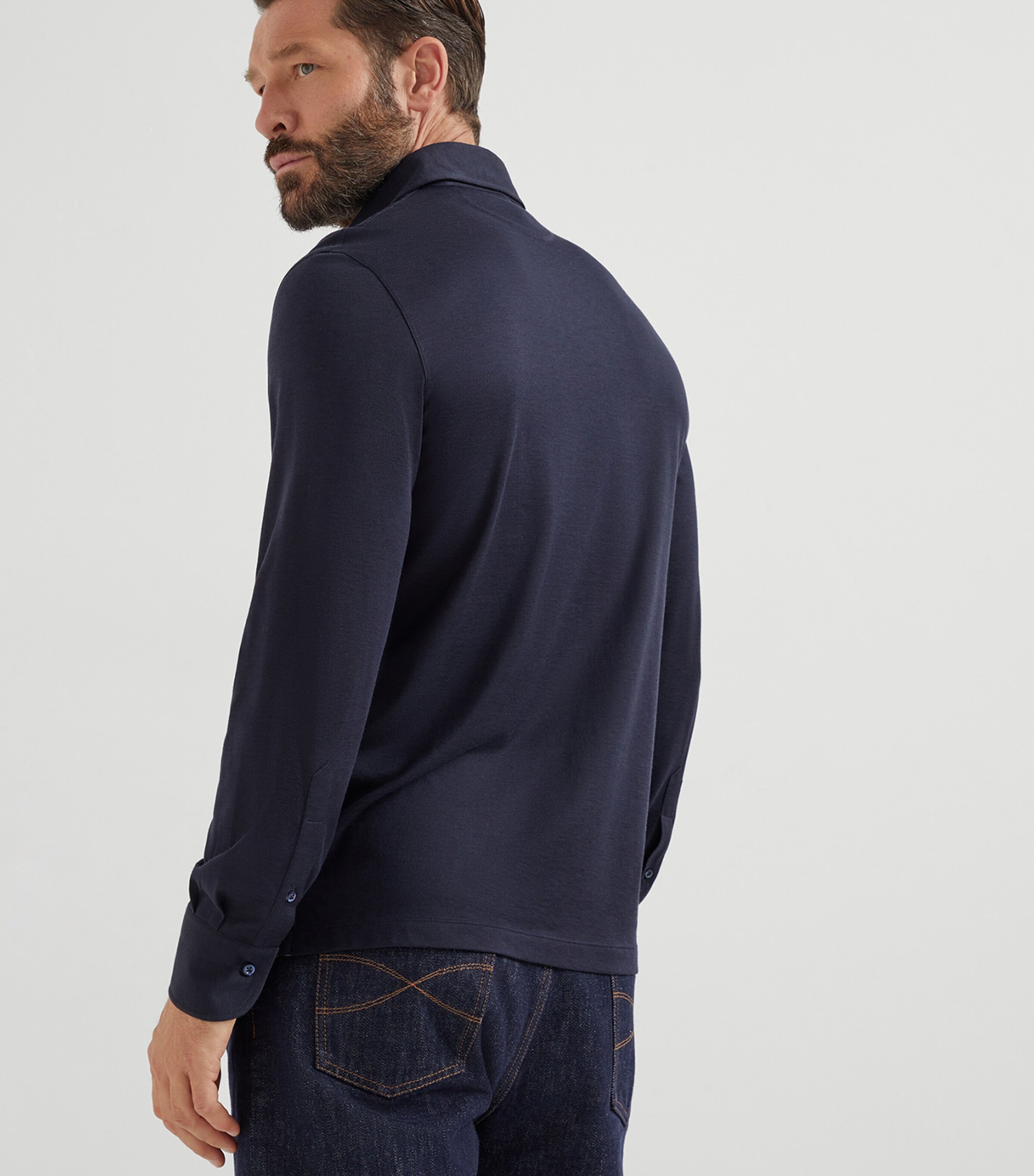 Silk-Cotton Polo Shirt C4425 Image 3