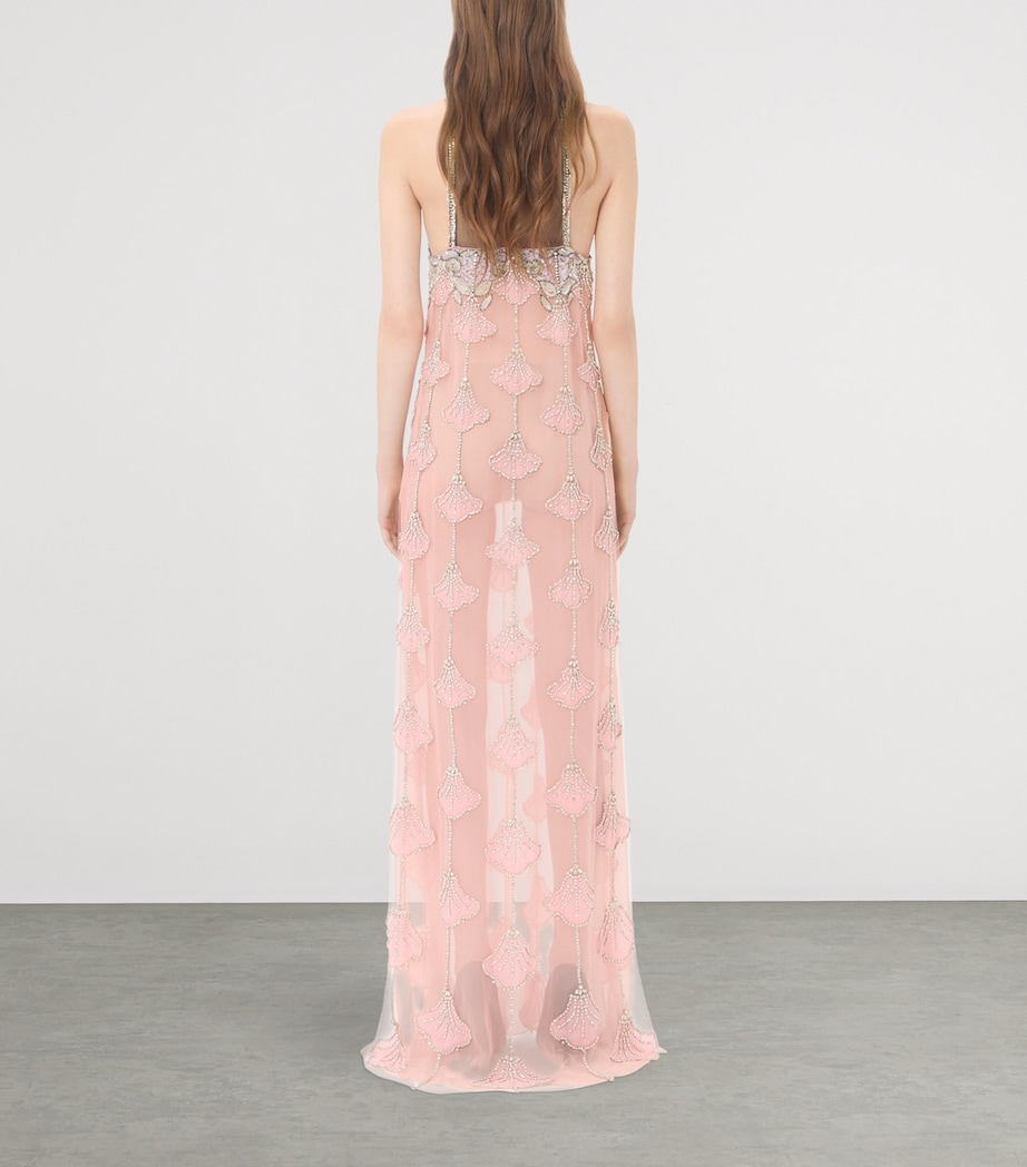 Valentino Womens Embellished Tulle Gown Cuz Image 4