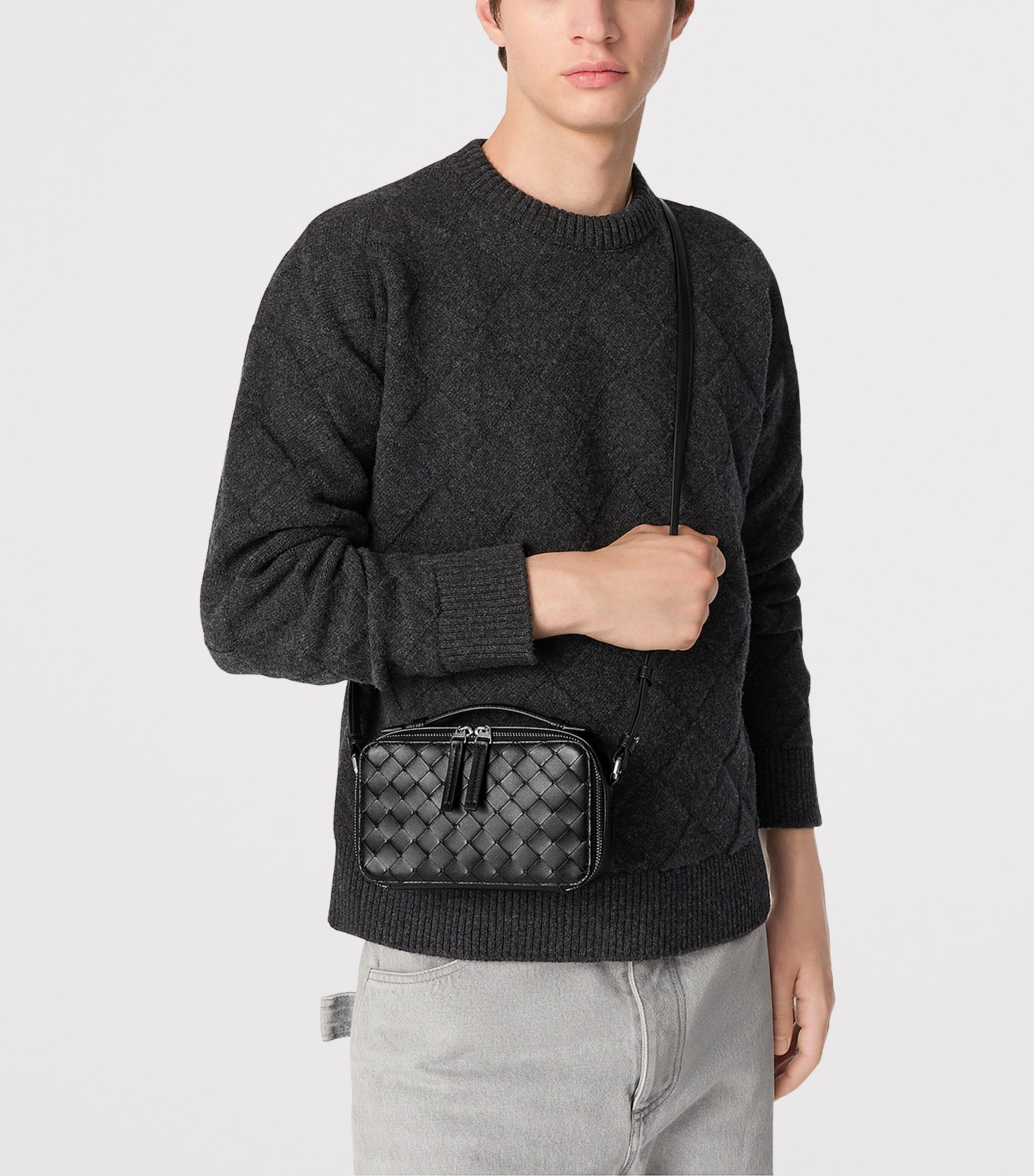 Leather Intrecciato Getaway Phone Pouch 8803 Image 3