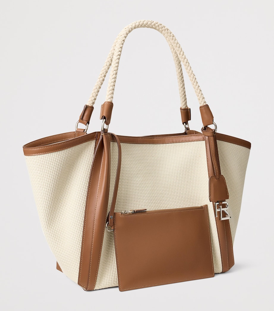 Woven Calfskin-Trim RL 888 Tote Bag NATURAL-101 Image 2