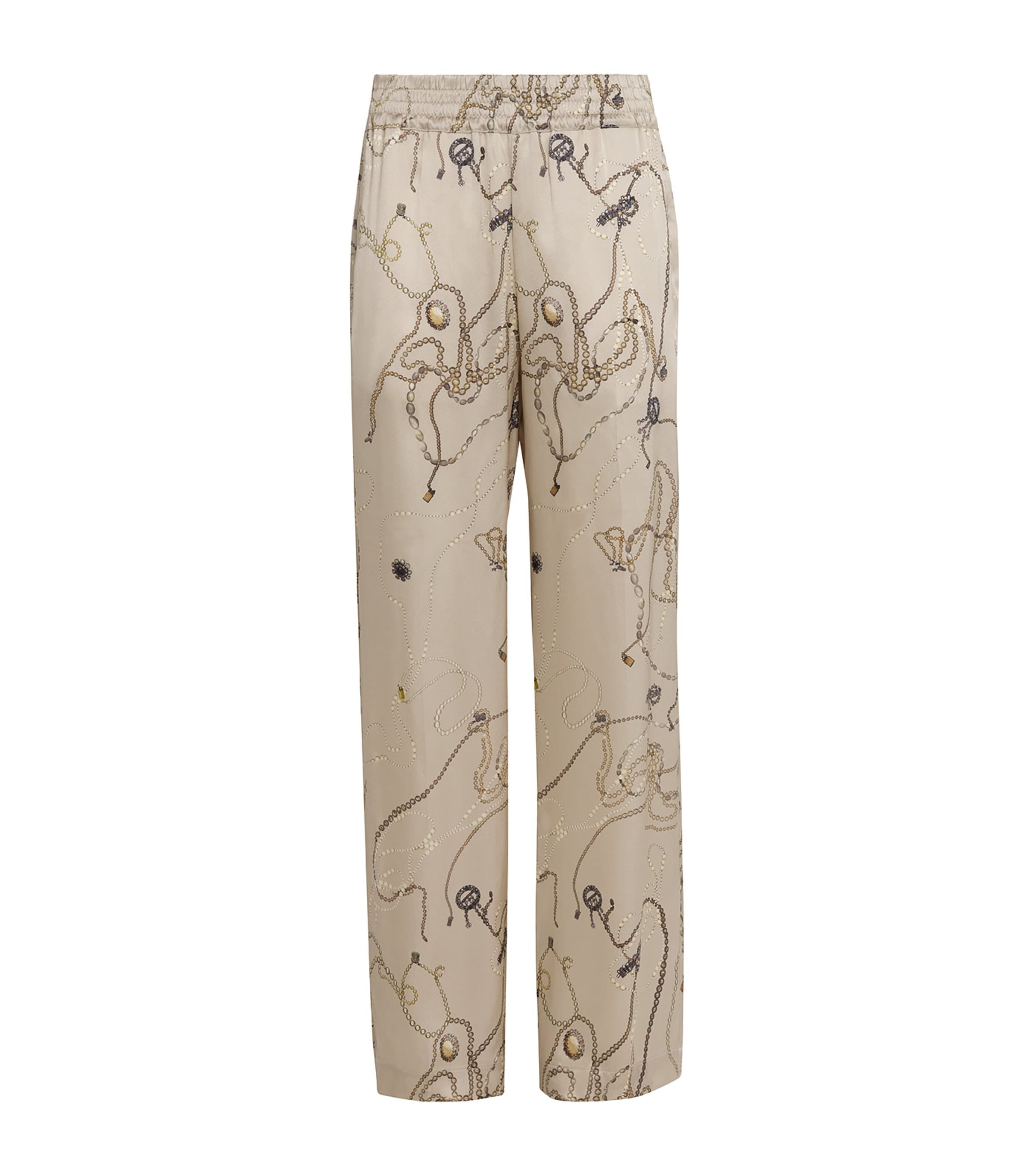 Victoria Beckham Printed Silk Satin Pajama Pants