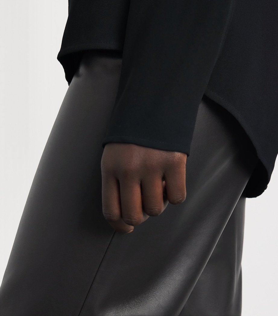 Toteme Womens Leather Easy Trousers Black Image 3
