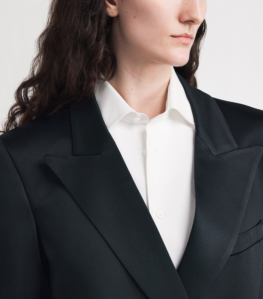 Satin Everynight Double-Breasted Blazer 0017 DARK NAVY Image 6