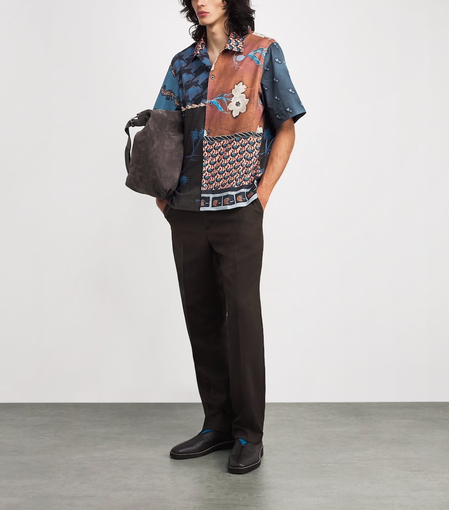 Cotton Mix-Up Short-Sleeve Shirt BLUE-47 Image 2