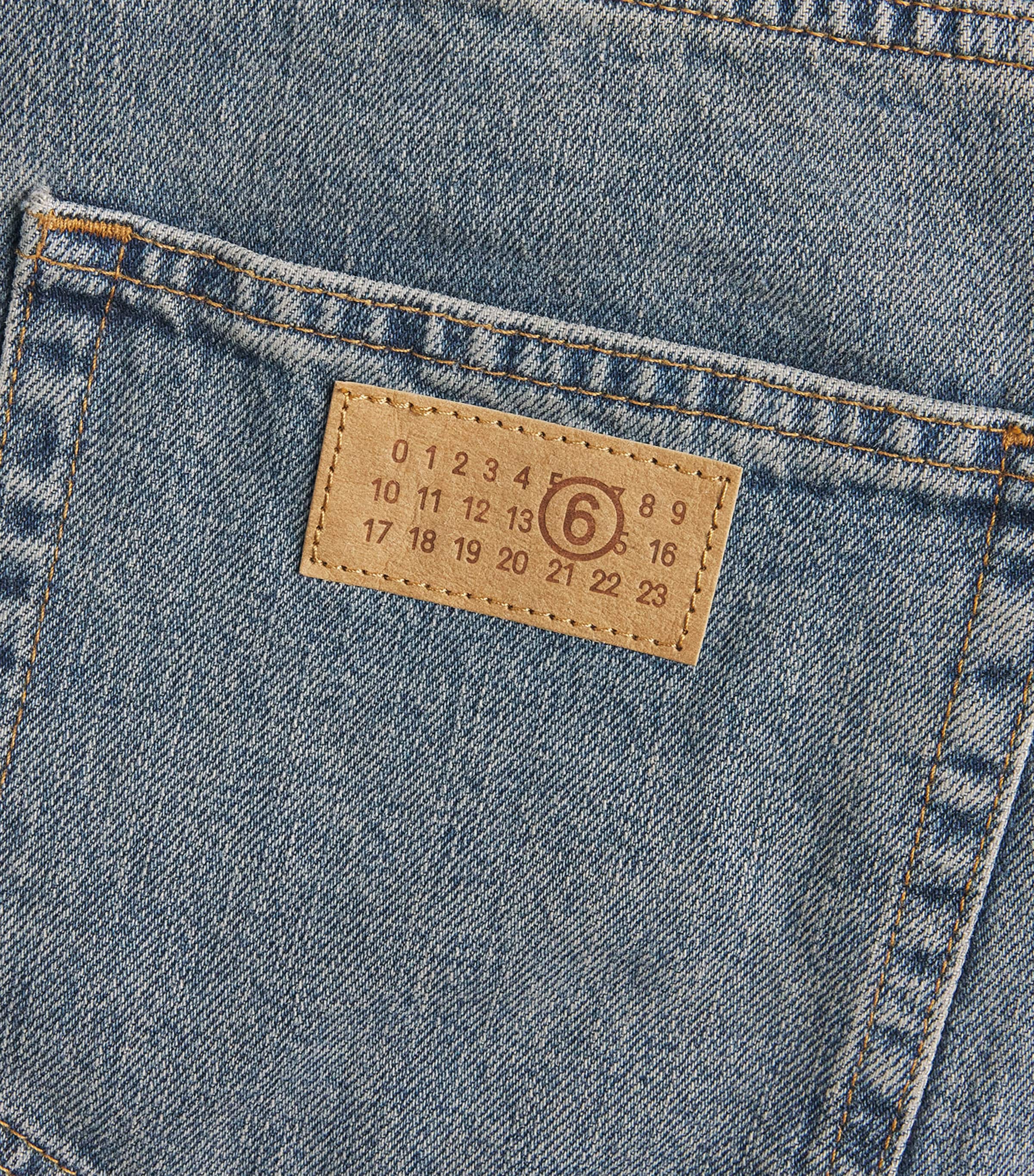 MM6 Maison Margiela Mens Oversized Distressed-Detail Jeans Light Grey Image 5