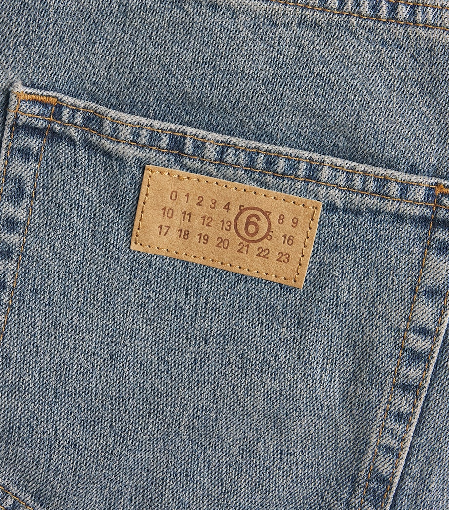 MM6 Maison Margiela Mens Oversized Distressed-Detail Jeans Light Grey Image 5